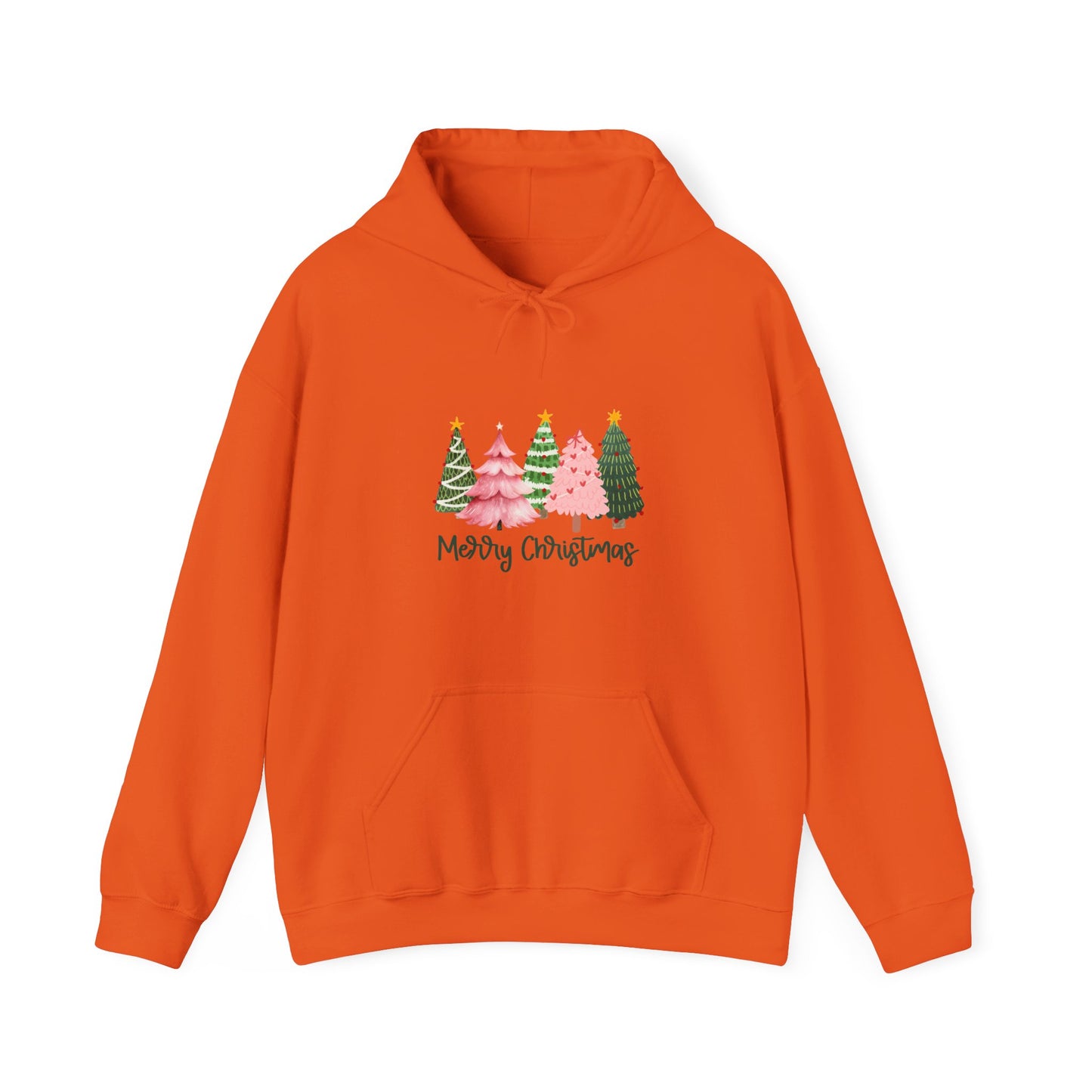 Christmas Tree Cluster Hoodie – "Merry Christmas" Festive Holiday Sweatshirt