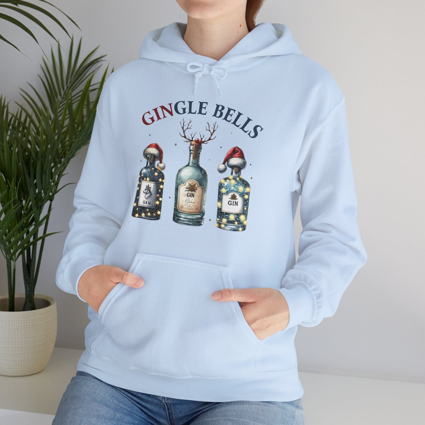Hoodie — "Gingle Bells" Festive Bottle Christmas Hooded Sweatshirt
