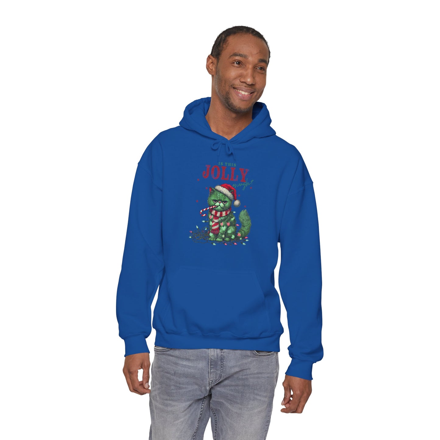 Holiday Dino Hoodie - "Be Jolly" Cute Christmas T-Rex Sweatshirt