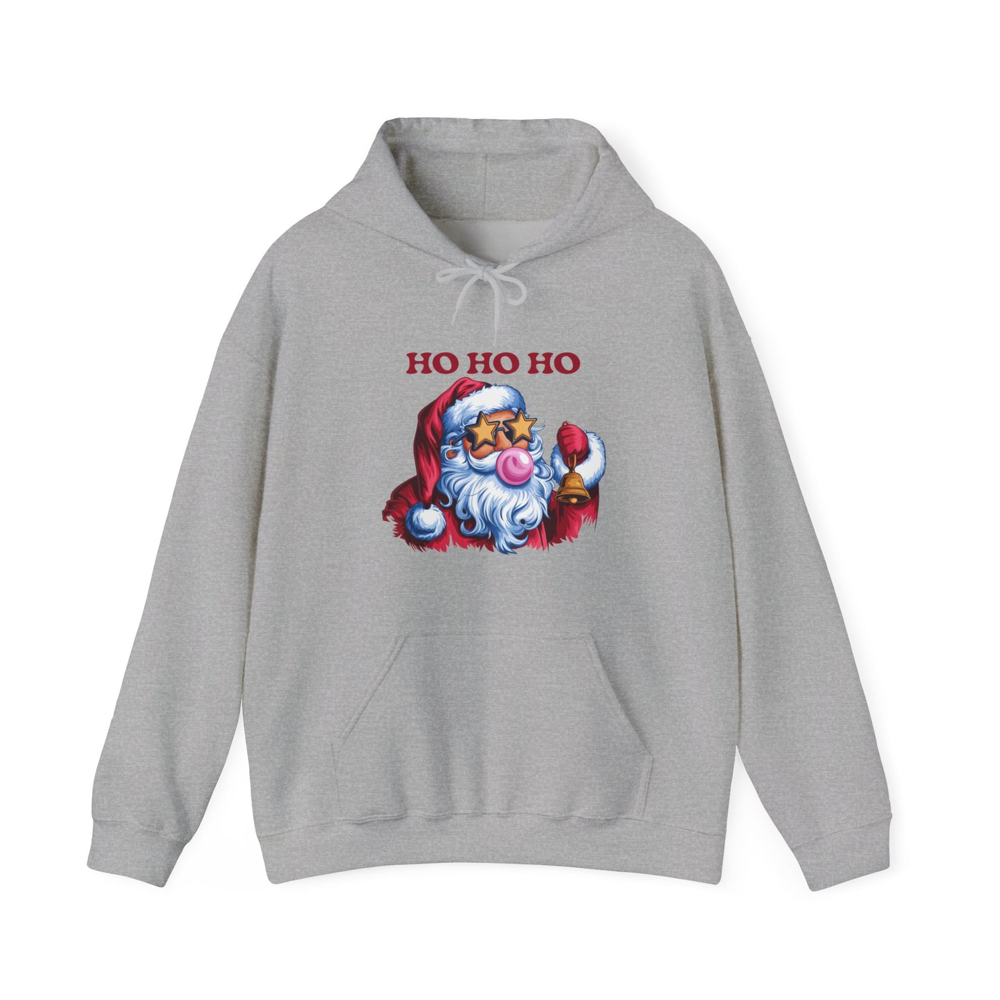 Santa 'Ho Ho Ho' Graphic Hoodie — Festive Retro Santa Pullover for Christmas
