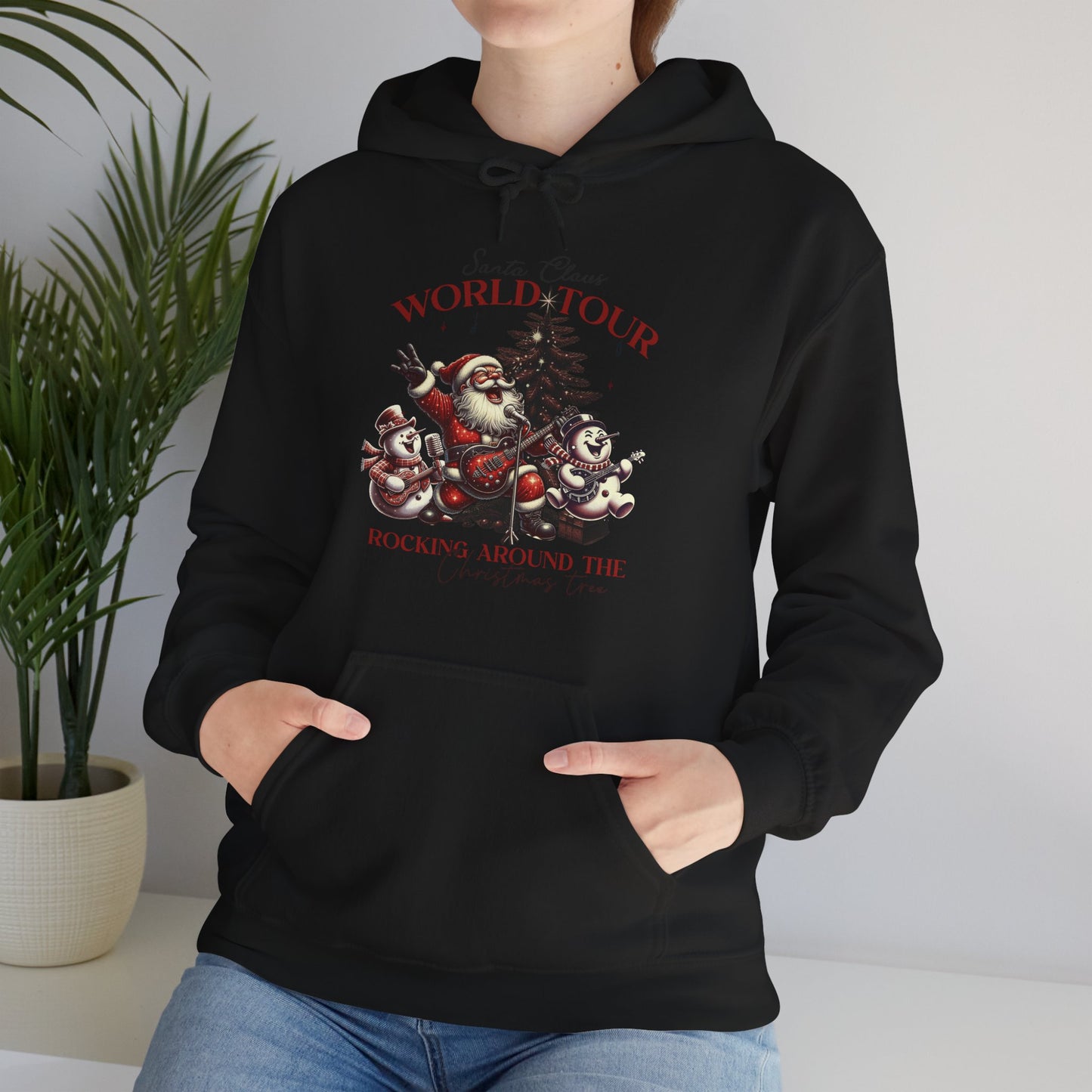 Santa Claus World Tour Hoodie — 'Rocking Around the' Christmas Sweatshirt