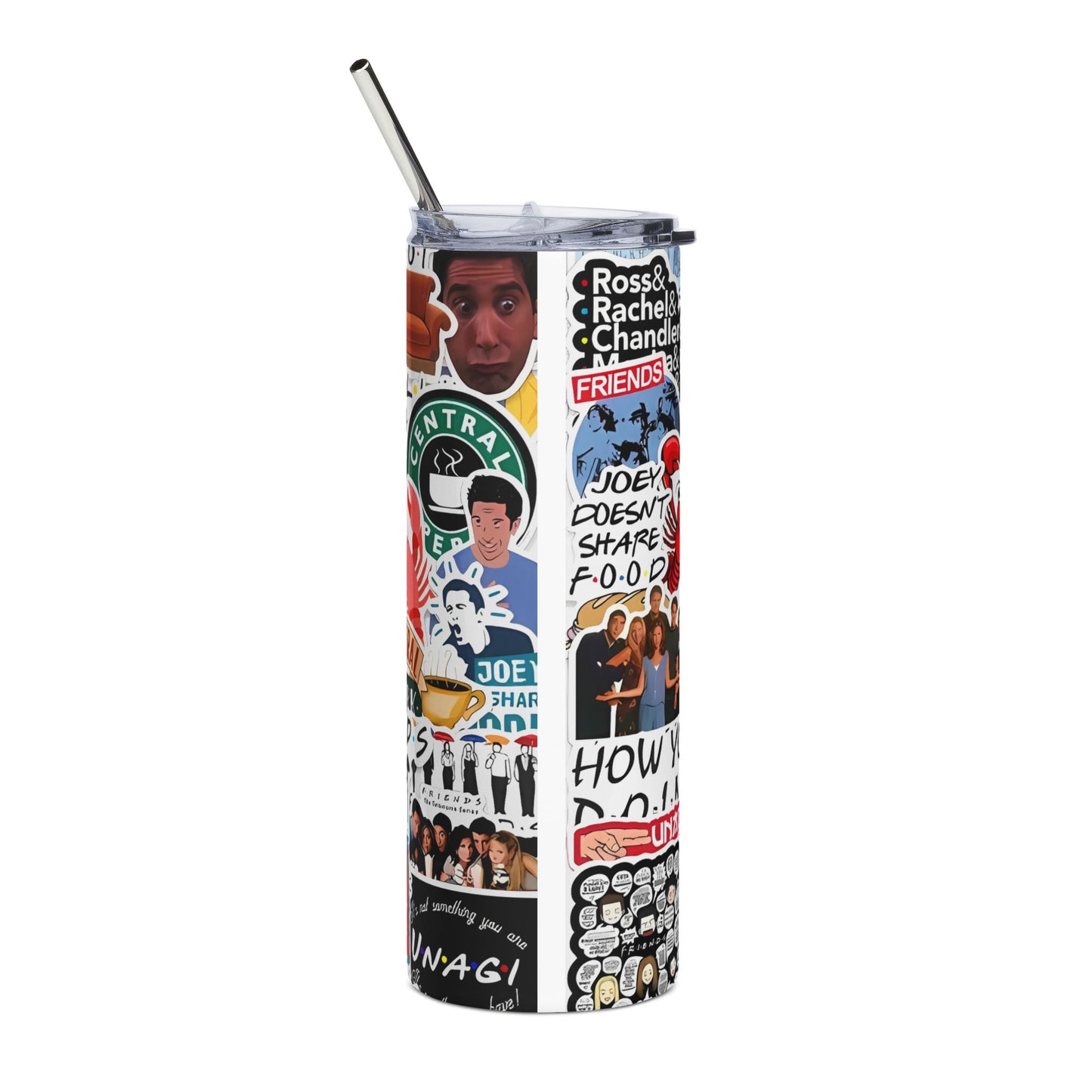 20oz Stainless Steel Tumbler — Pop Culture Sticker Collage Travel Cup