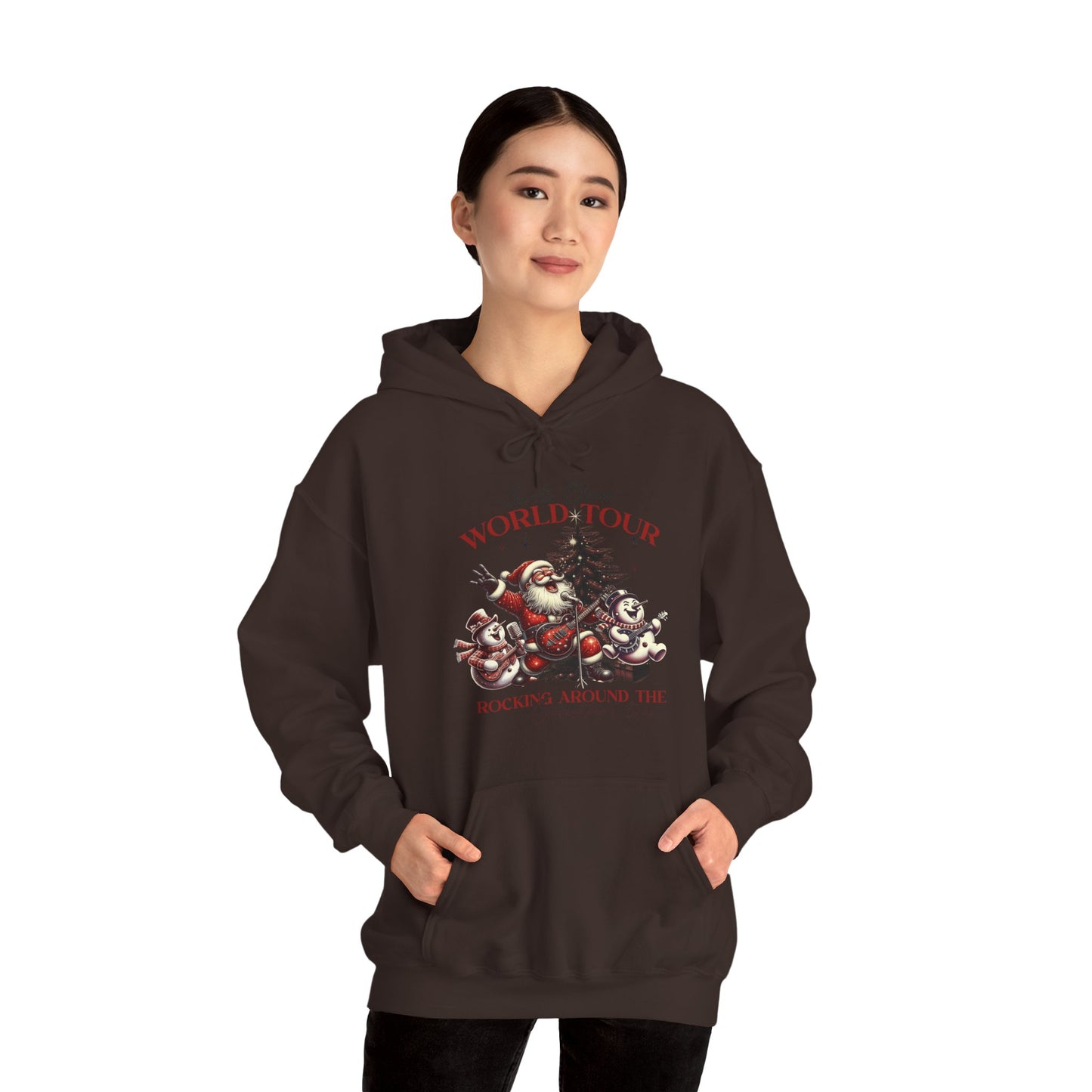 Santa Claus World Tour Hoodie — 'Rocking Around the' Christmas Sweatshirt