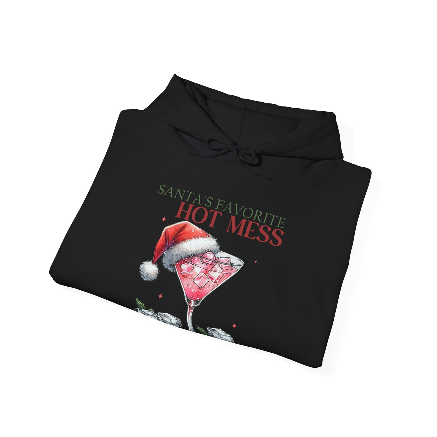 Christmas 'Hot Mess' Cocktail Hoodie — Funny Holiday Party Sweatshirt