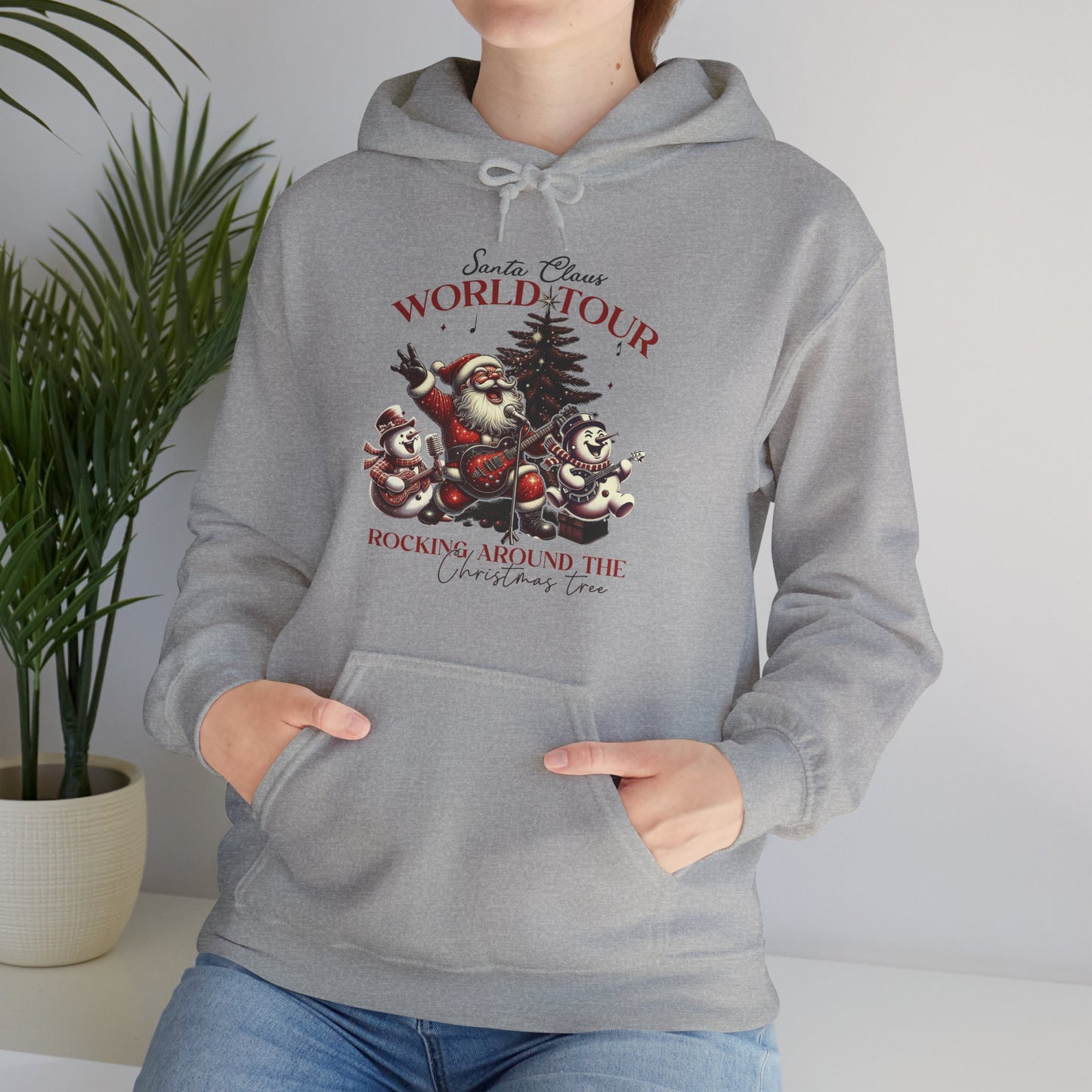 Santa Claus World Tour Hoodie — 'Rocking Around the' Christmas Sweatshirt