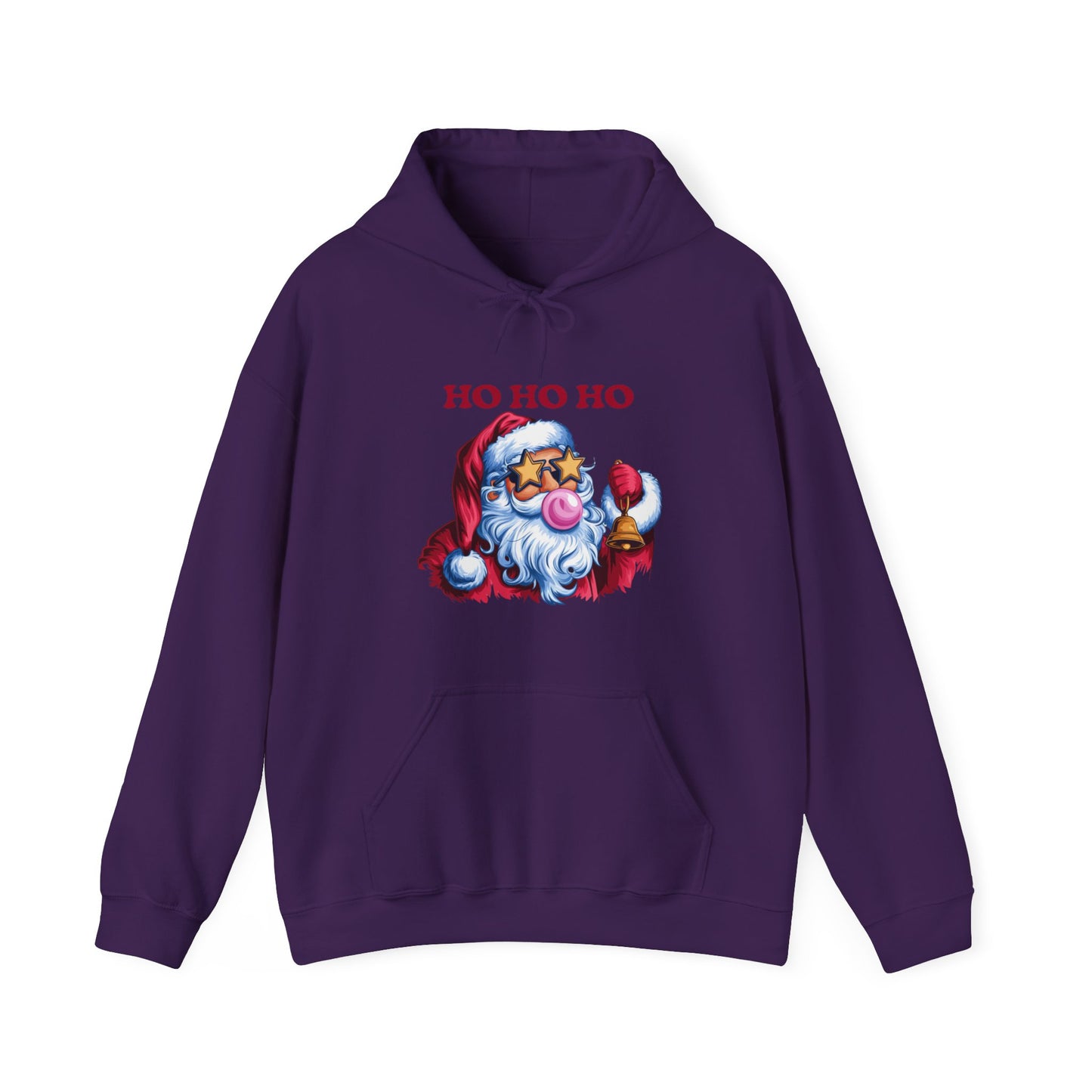 Santa 'Ho Ho Ho' Graphic Hoodie — Festive Retro Santa Pullover for Christmas