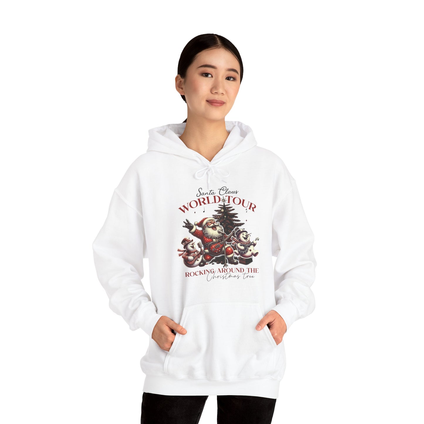 Santa Claus World Tour Hoodie — 'Rocking Around the' Christmas Sweatshirt