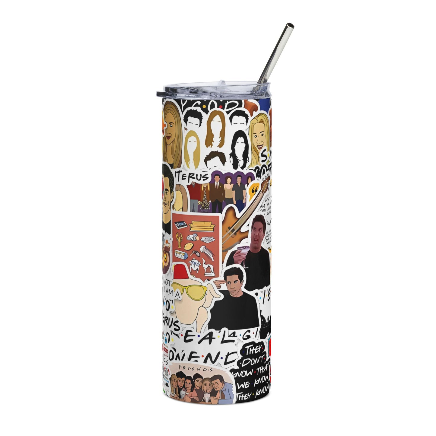 20oz Stainless Steel Tumbler — Pop Culture Sticker Collage Travel Cup