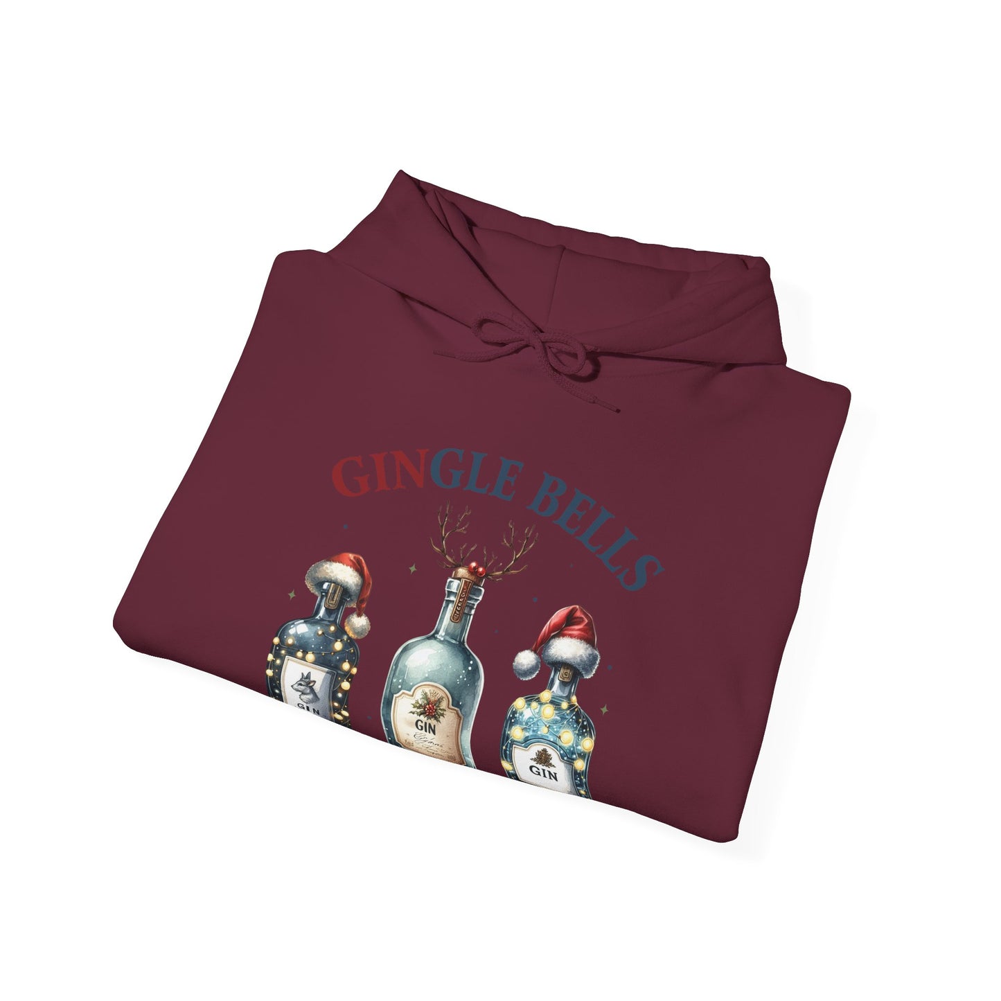 Hoodie — "Gingle Bells" Festive Bottle Christmas Hooded Sweatshirt