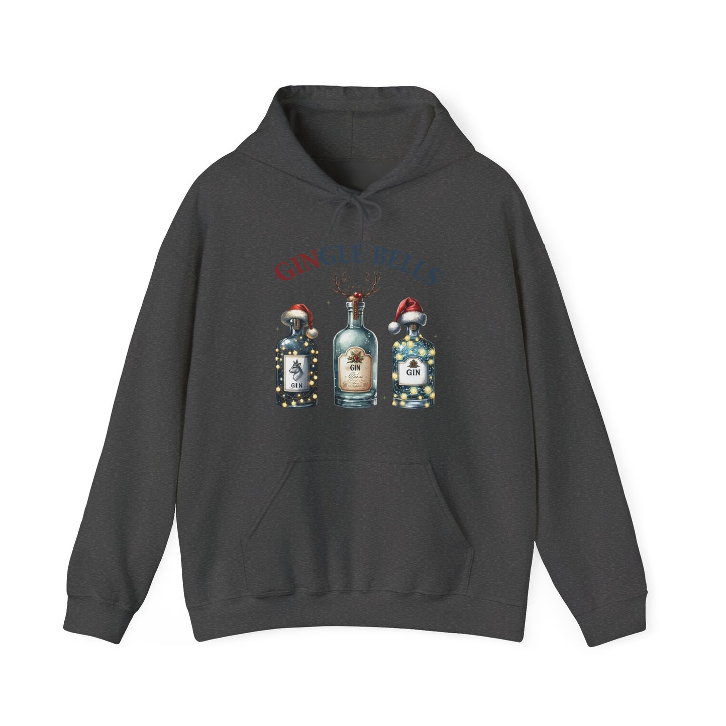 Hoodie — "Gingle Bells" Festive Bottle Christmas Hooded Sweatshirt