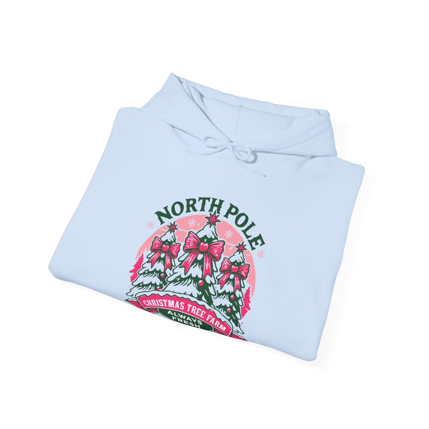 North Pole Christmas Tree Farm Hoodie - Vintage Holiday Winter Sweatshirt