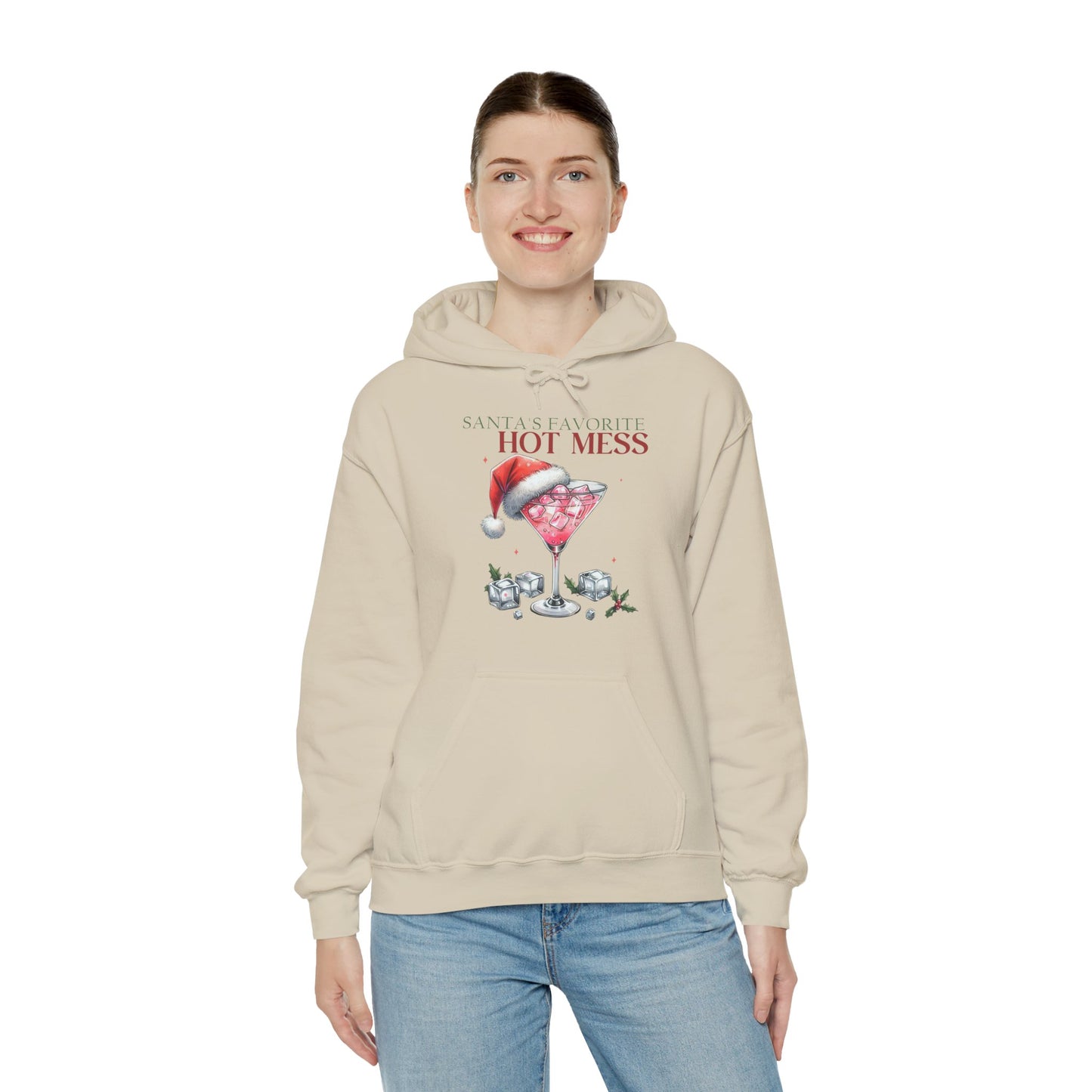 Christmas 'Hot Mess' Cocktail Hoodie — Funny Holiday Party Sweatshirt