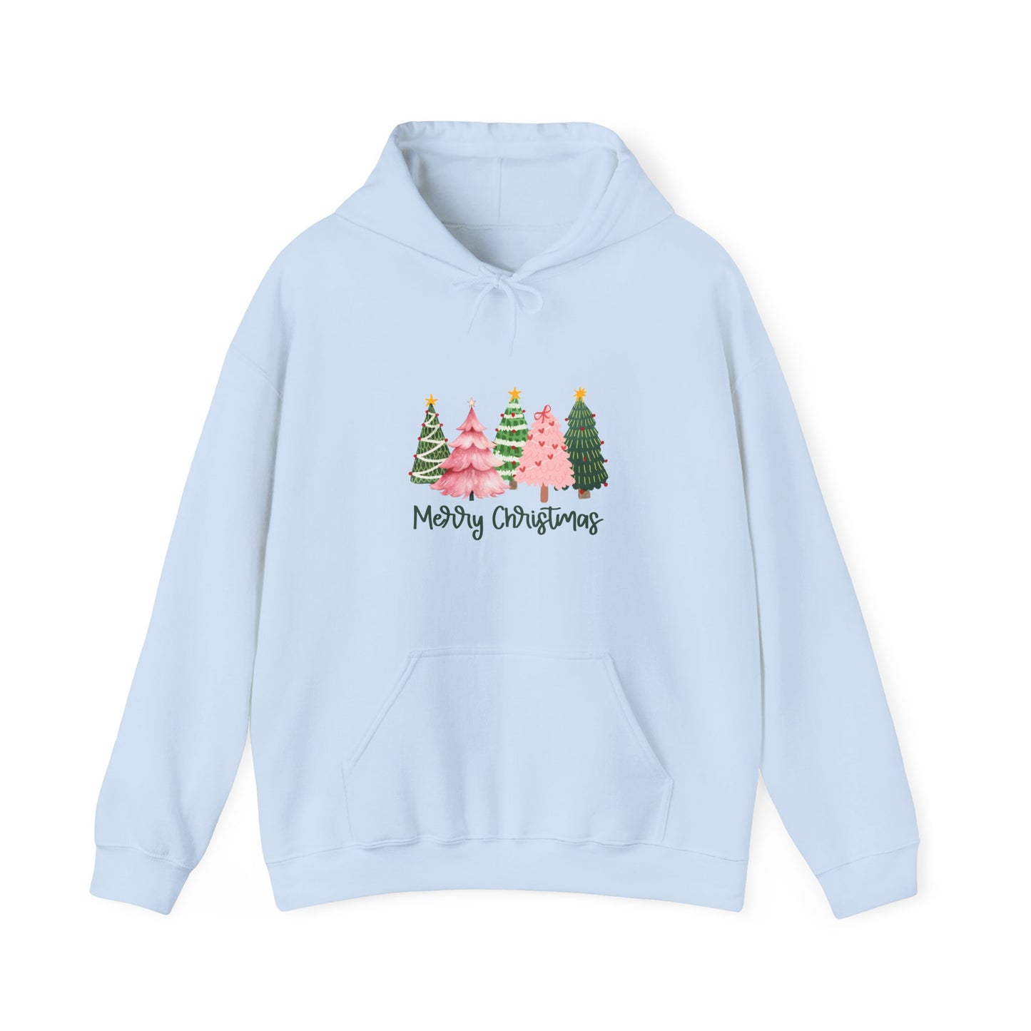 Christmas Tree Cluster Hoodie – "Merry Christmas" Festive Holiday Sweatshirt