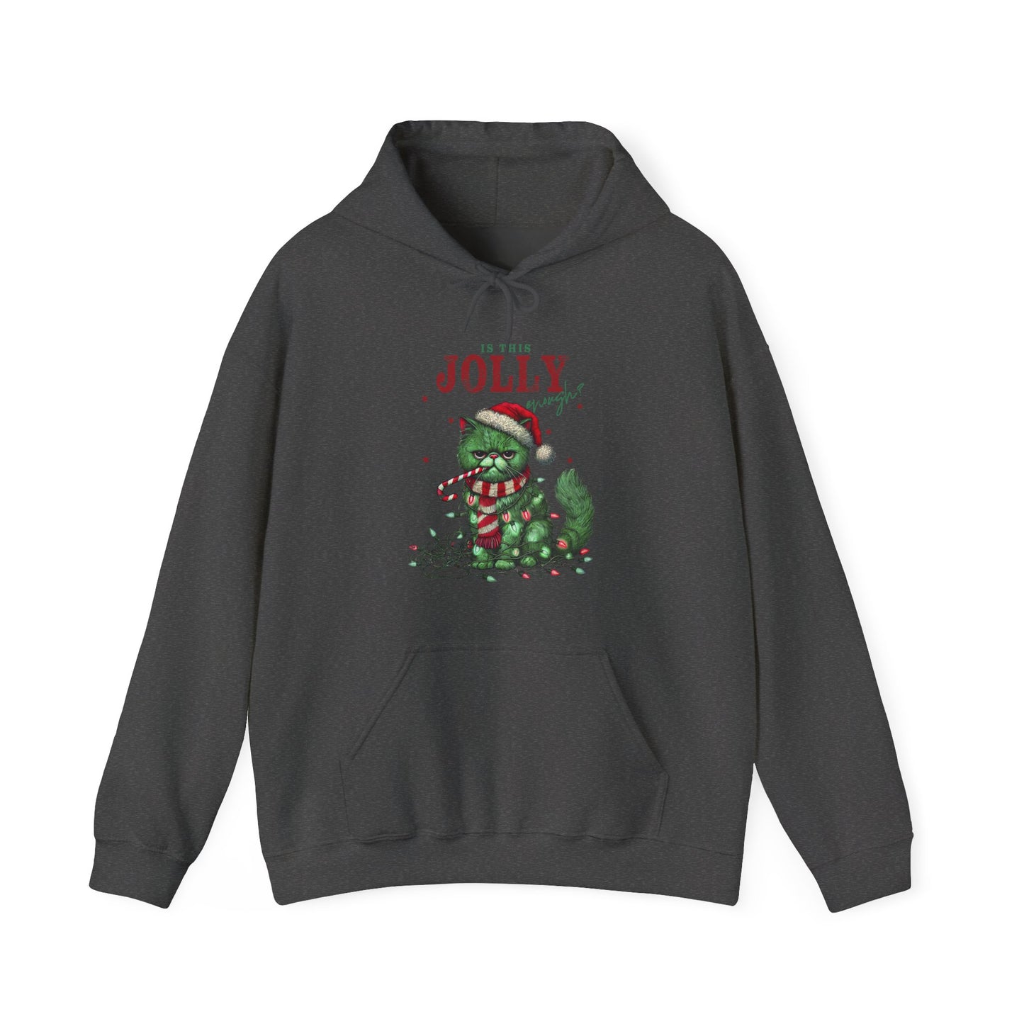 Holiday Dino Hoodie - "Be Jolly" Cute Christmas T-Rex Sweatshirt