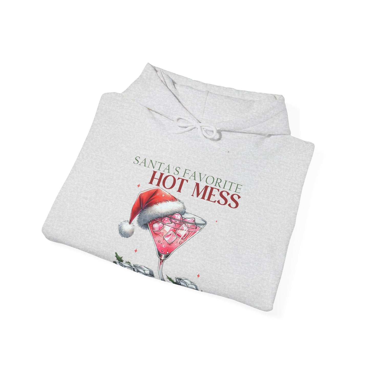 Christmas 'Hot Mess' Cocktail Hoodie — Funny Holiday Party Sweatshirt