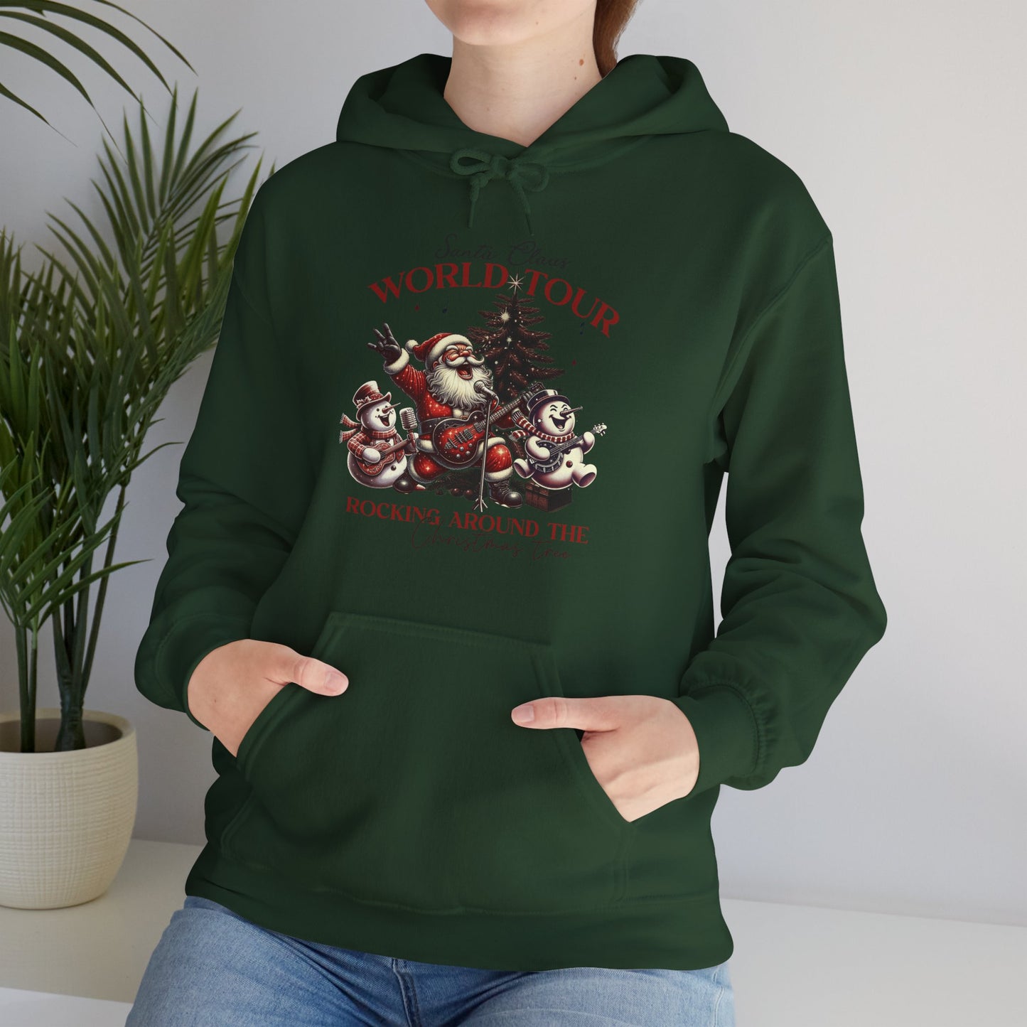 Santa Claus World Tour Hoodie — 'Rocking Around the' Christmas Sweatshirt