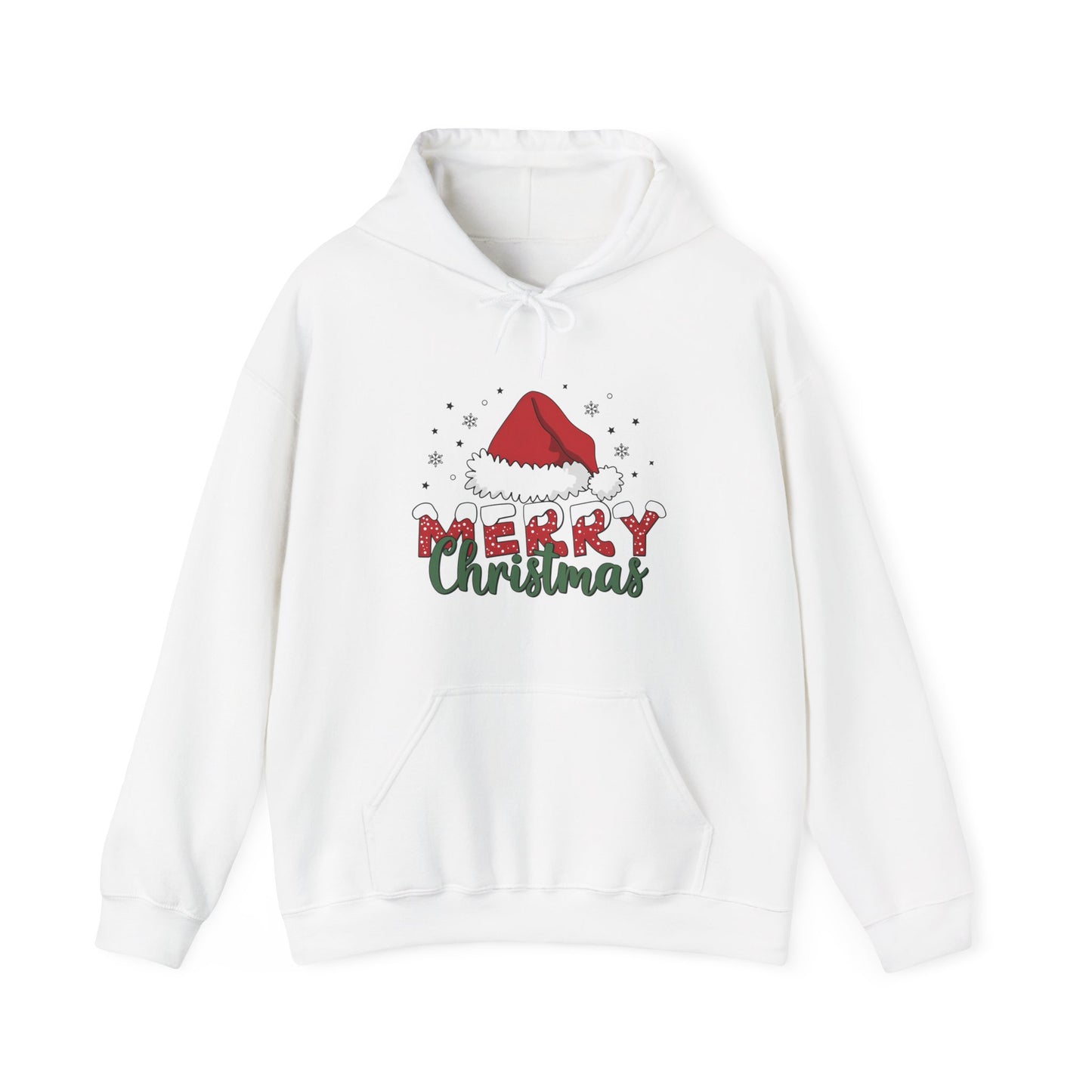 Christmas Hoodie - 'Merry Christmas' Santa Hat Holiday Sweatshirt