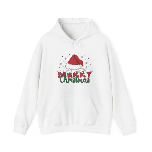 Christmas Hoodie - 'Merry Christmas' Santa Hat Holiday Sweatshirt