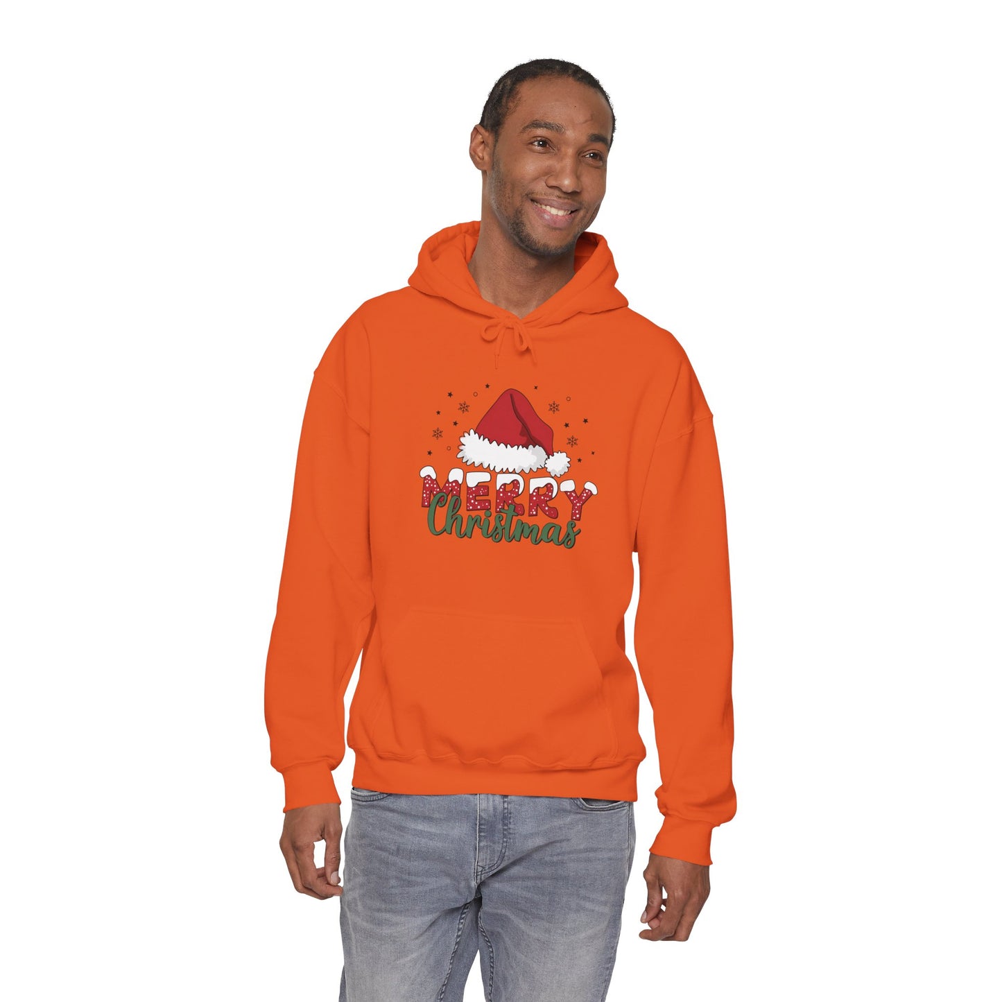 Christmas Hoodie - 'Merry Christmas' Santa Hat Holiday Sweatshirt