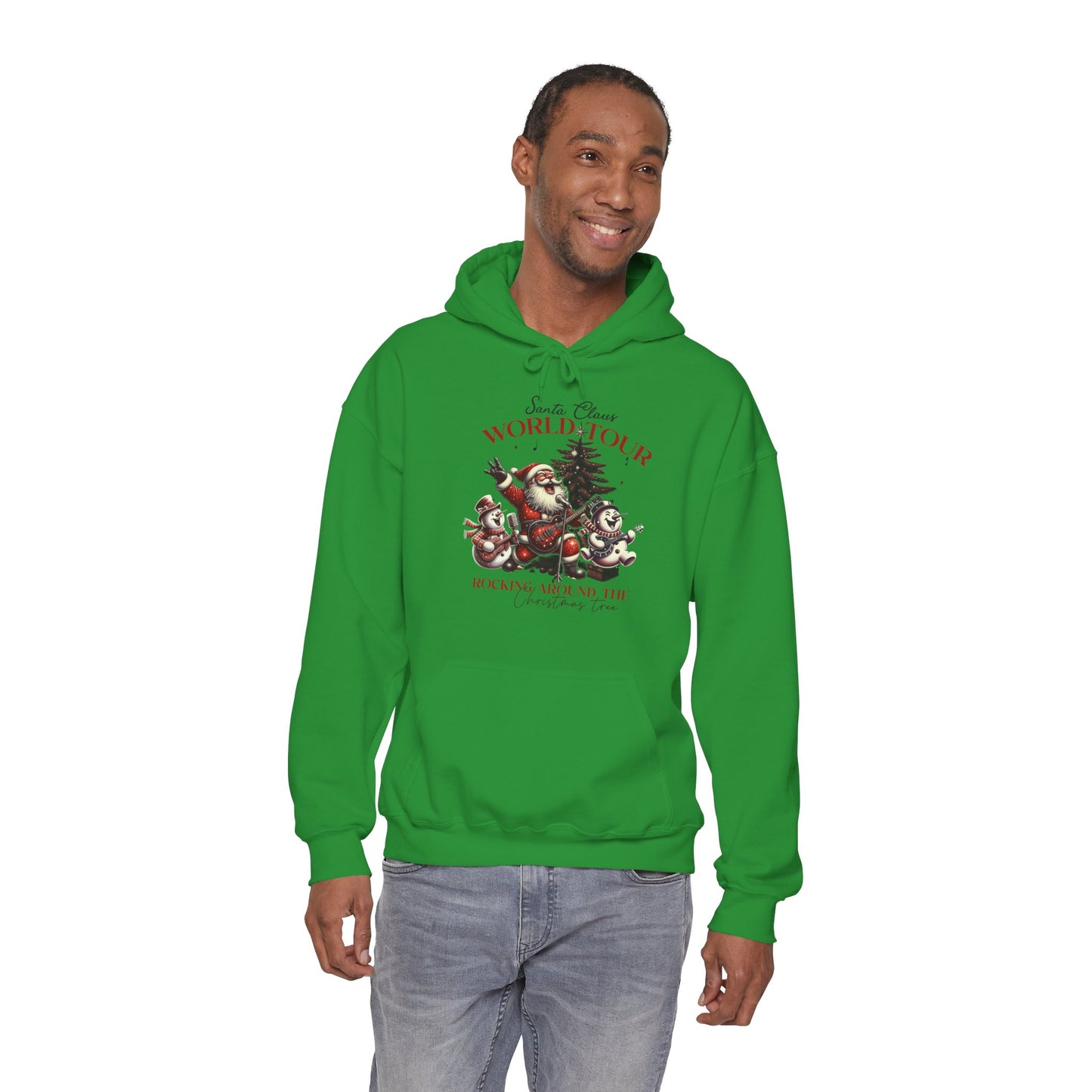 Santa Claus World Tour Hoodie — 'Rocking Around the' Christmas Sweatshirt