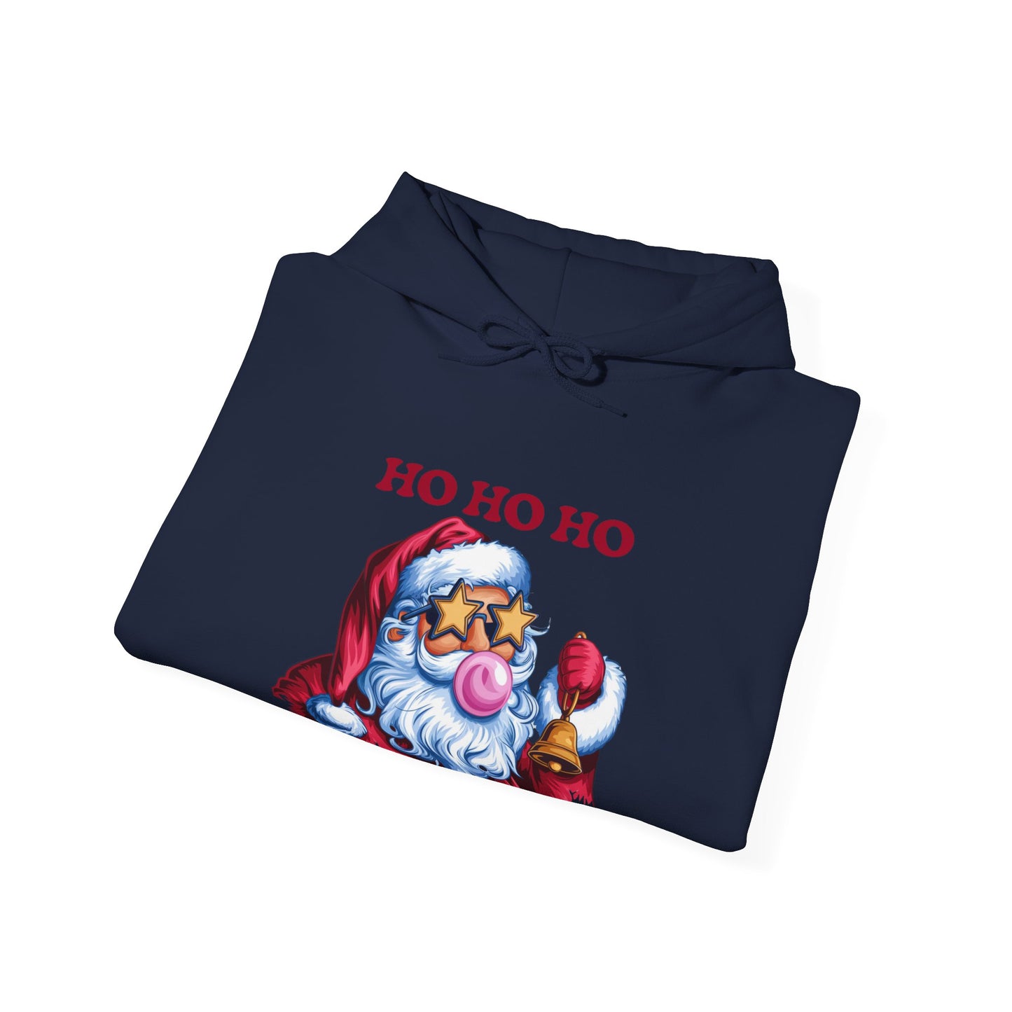 Santa 'Ho Ho Ho' Graphic Hoodie — Festive Retro Santa Pullover for Christmas