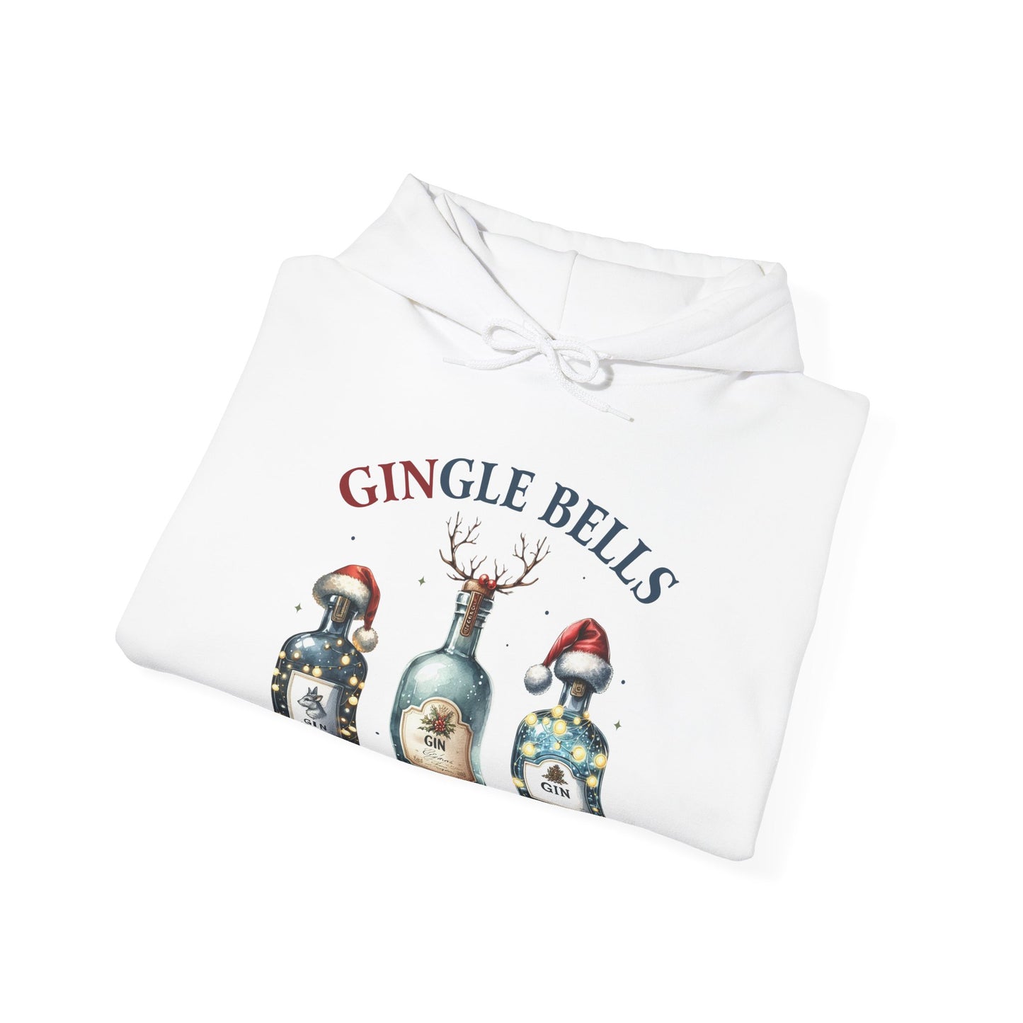 Hoodie — "Gingle Bells" Festive Bottle Christmas Hooded Sweatshirt