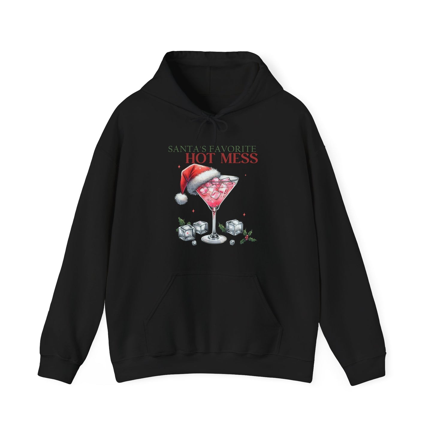 Christmas 'Hot Mess' Cocktail Hoodie — Funny Holiday Party Sweatshirt