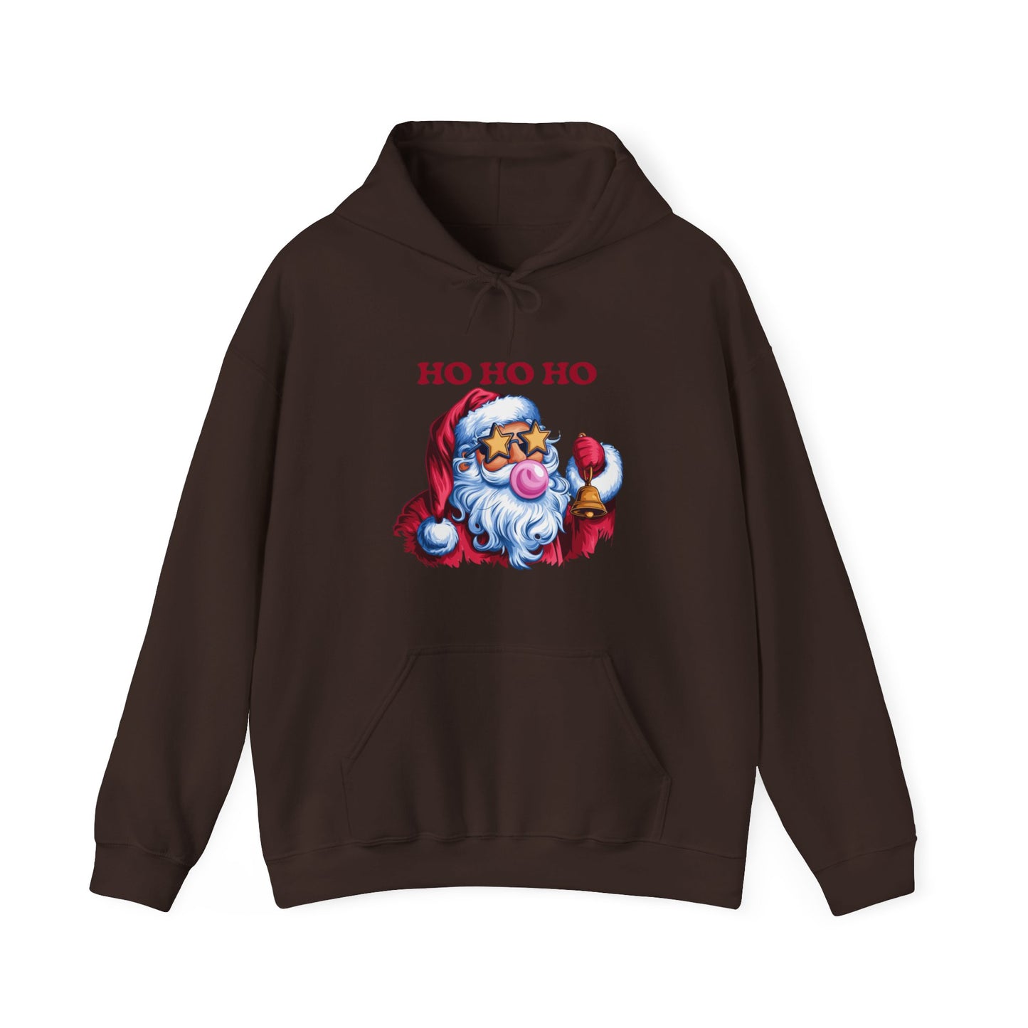 Santa 'Ho Ho Ho' Graphic Hoodie — Festive Retro Santa Pullover for Christmas
