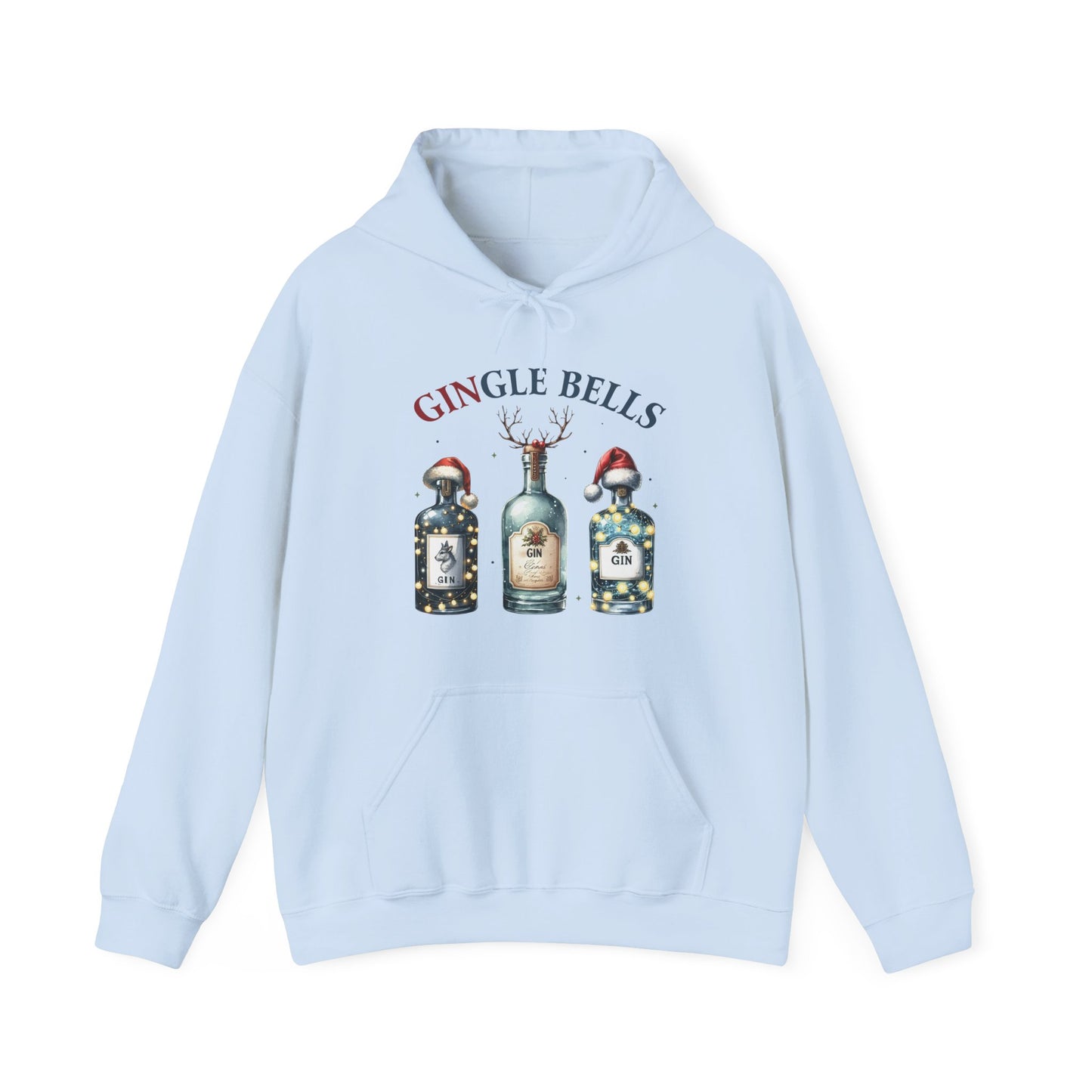 Hoodie — "Gingle Bells" Festive Bottle Christmas Hooded Sweatshirt