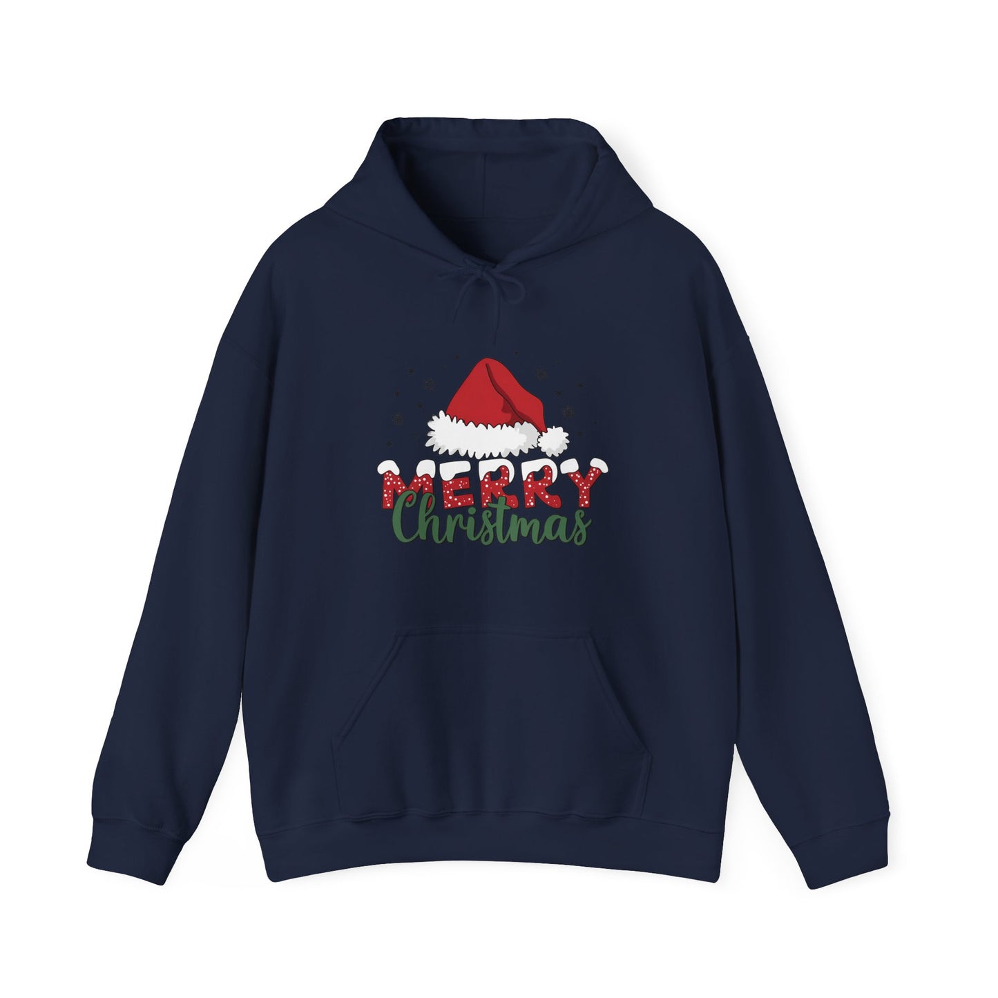 Christmas Hoodie - 'Merry Christmas' Santa Hat Holiday Sweatshirt