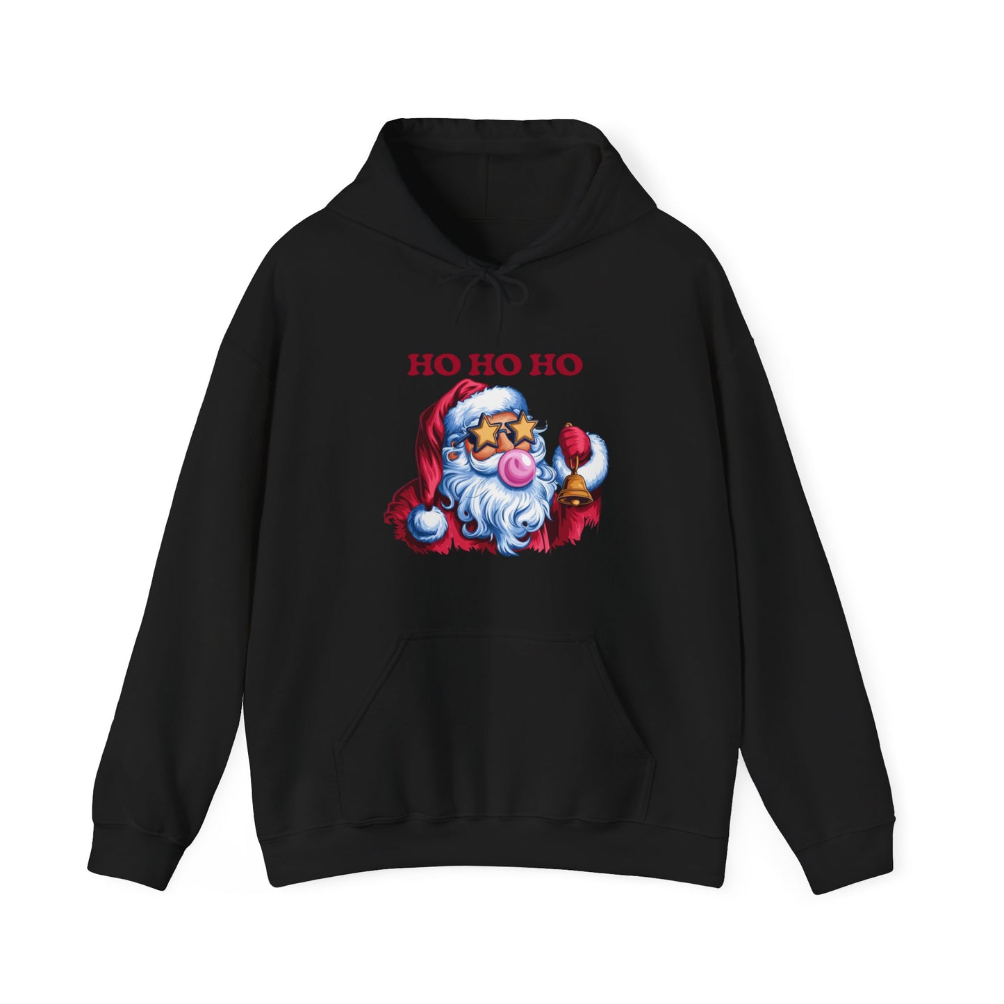 Santa 'Ho Ho Ho' Graphic Hoodie — Festive Retro Santa Pullover for Christmas