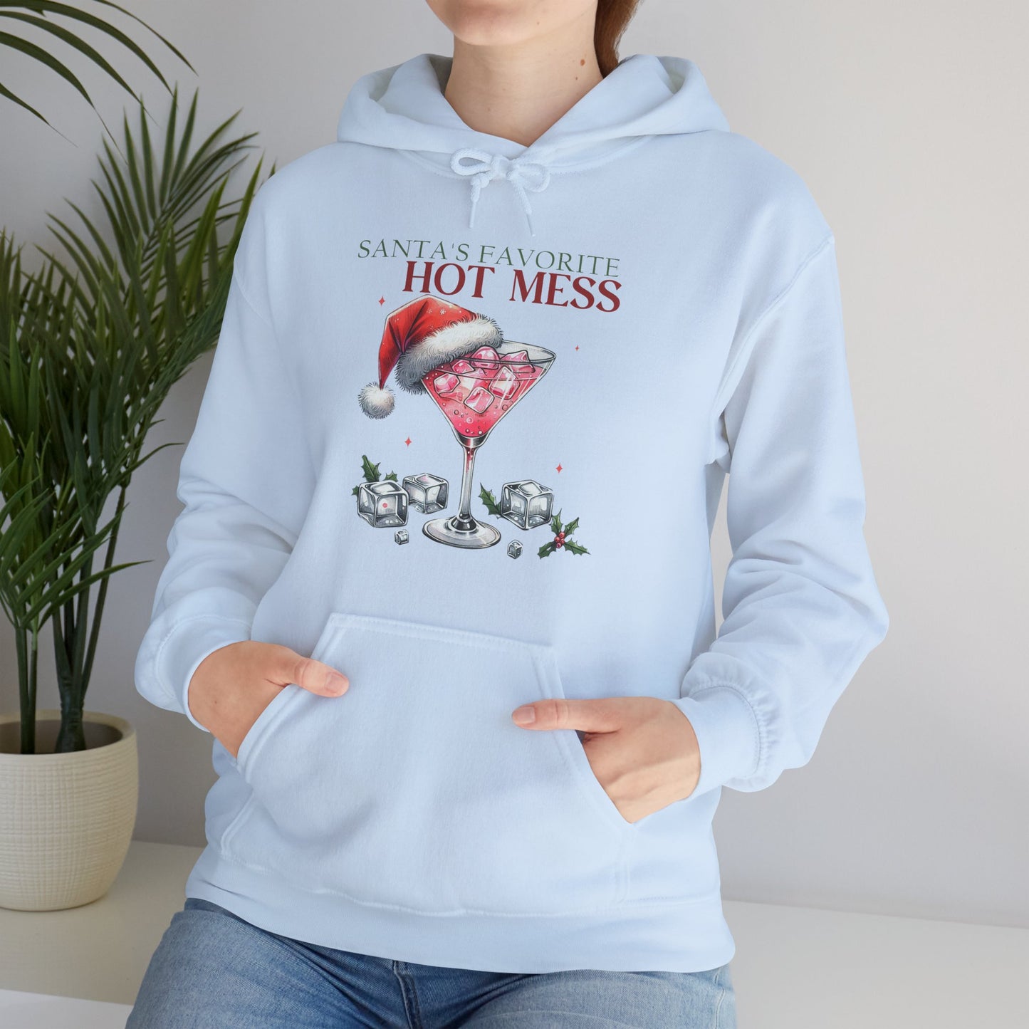 Christmas 'Hot Mess' Cocktail Hoodie — Funny Holiday Party Sweatshirt