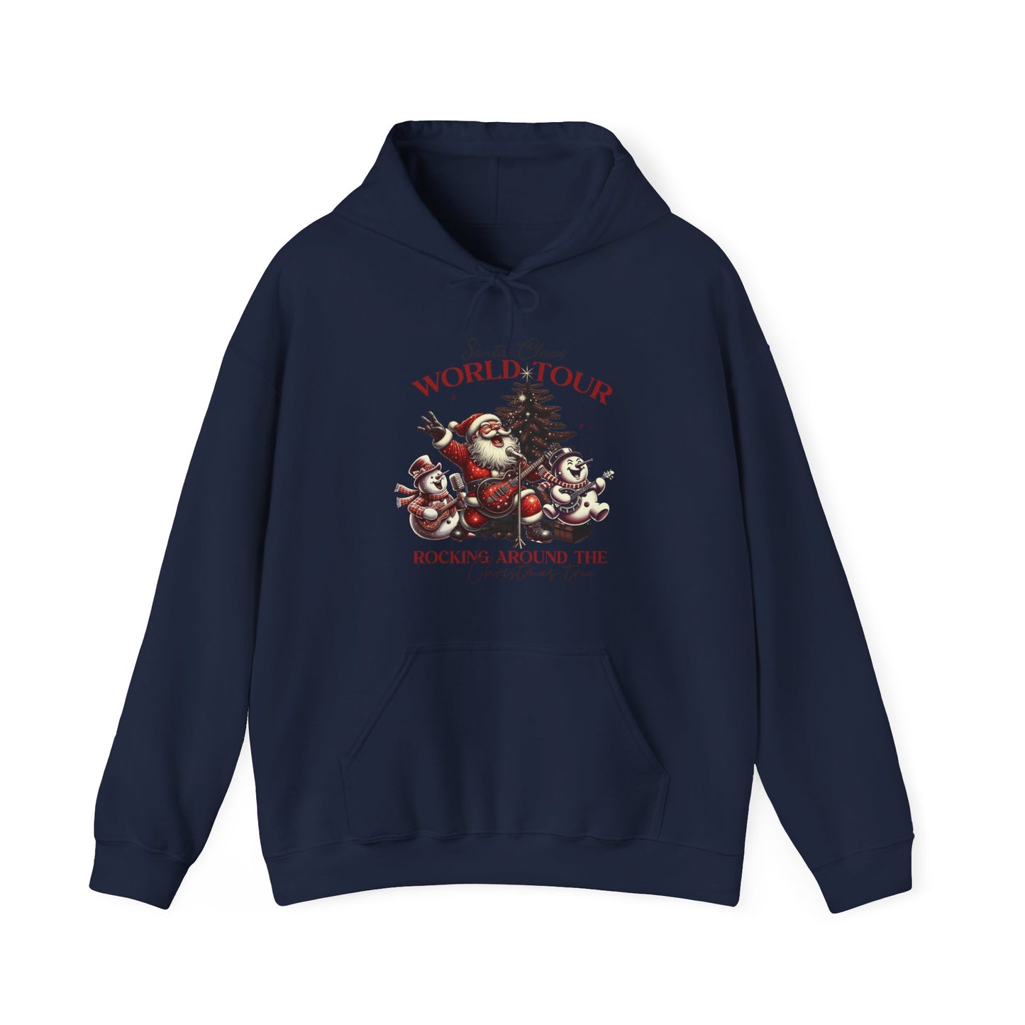 Santa Claus World Tour Hoodie — 'Rocking Around the' Christmas Sweatshirt