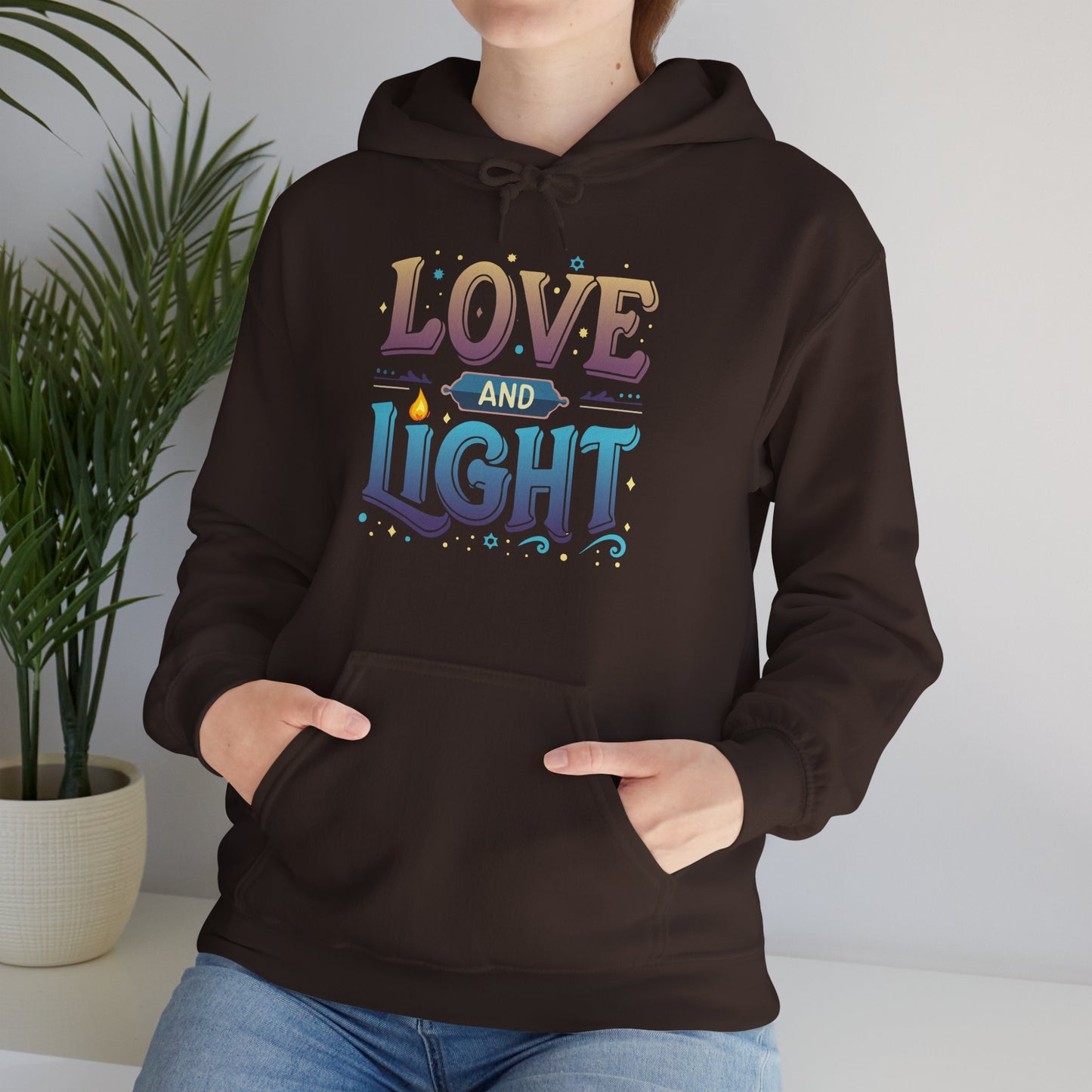 Love and Light Hoodie – Positive Message Pullover for Spiritual & Mindful Living