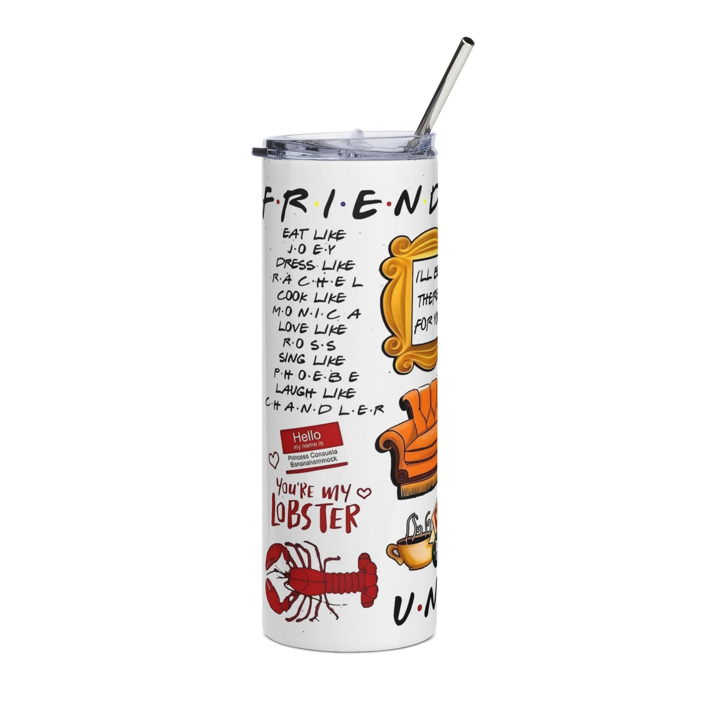 Friends TV Show Stainless Steel Tumbler — 20oz Central Perk 'I'll Be There For You' Travel Cup
