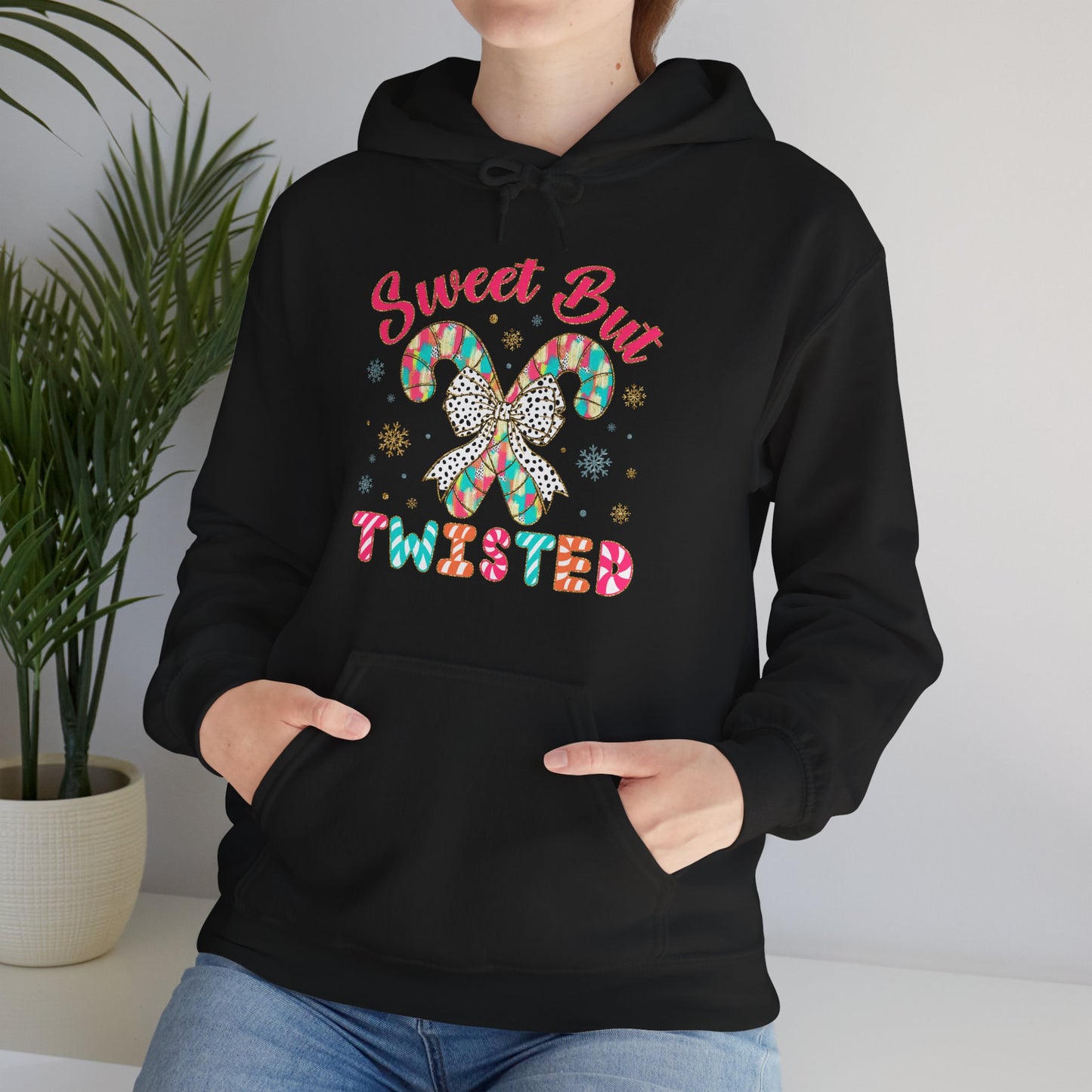 Sweet But Twisted Hoodie – Candy Cane Butterfly Christmas Sweatshirt