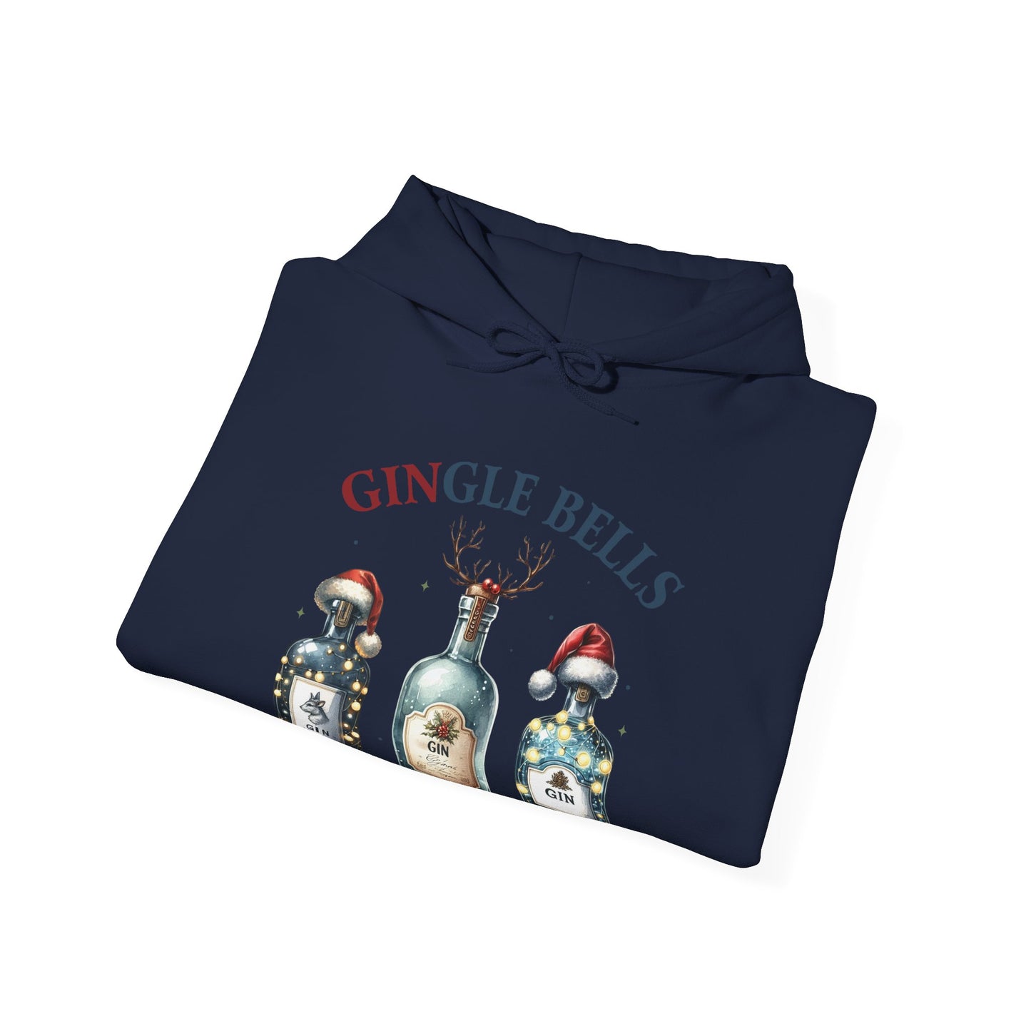 Hoodie — "Gingle Bells" Festive Bottle Christmas Hooded Sweatshirt