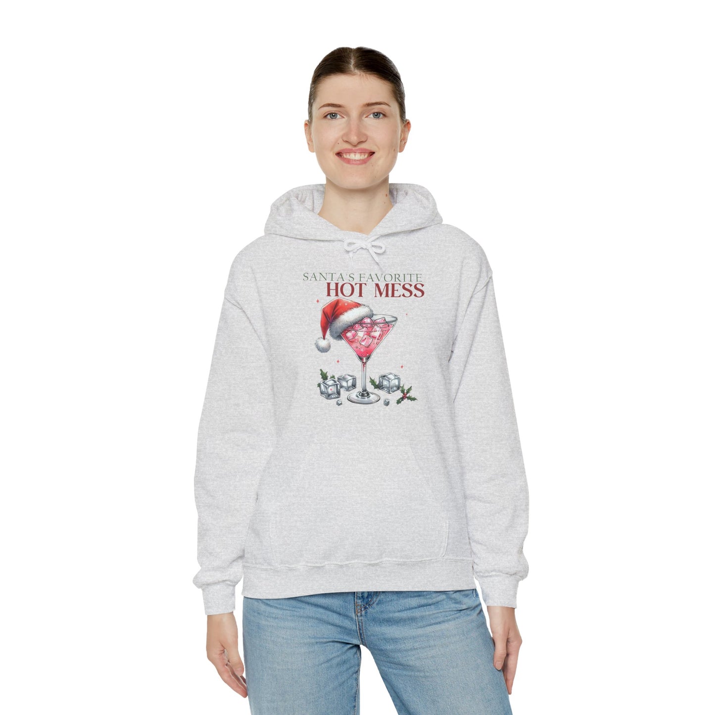 Christmas 'Hot Mess' Cocktail Hoodie — Funny Holiday Party Sweatshirt