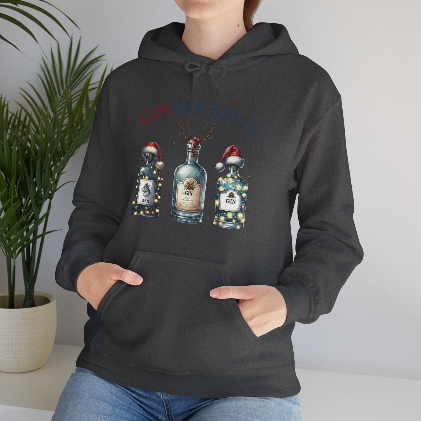 Hoodie — "Gingle Bells" Festive Bottle Christmas Hooded Sweatshirt