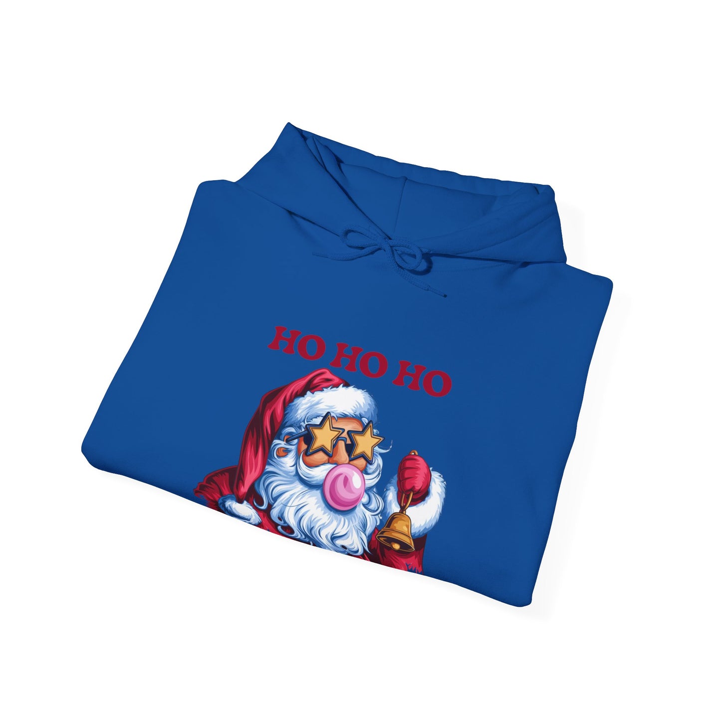 Santa 'Ho Ho Ho' Graphic Hoodie — Festive Retro Santa Pullover for Christmas
