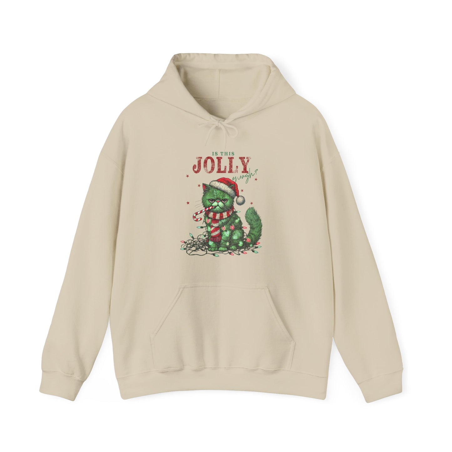 Holiday Dino Hoodie - "Be Jolly" Cute Christmas T-Rex Sweatshirt