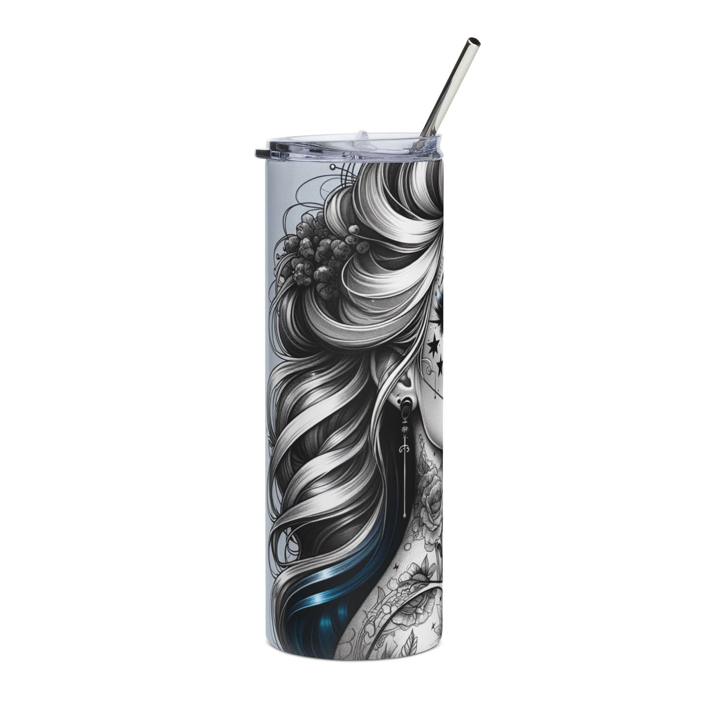Tumbler — Gothic Pinup Stainless Steel 20oz Travel Cup ("Born to Be Bad")
