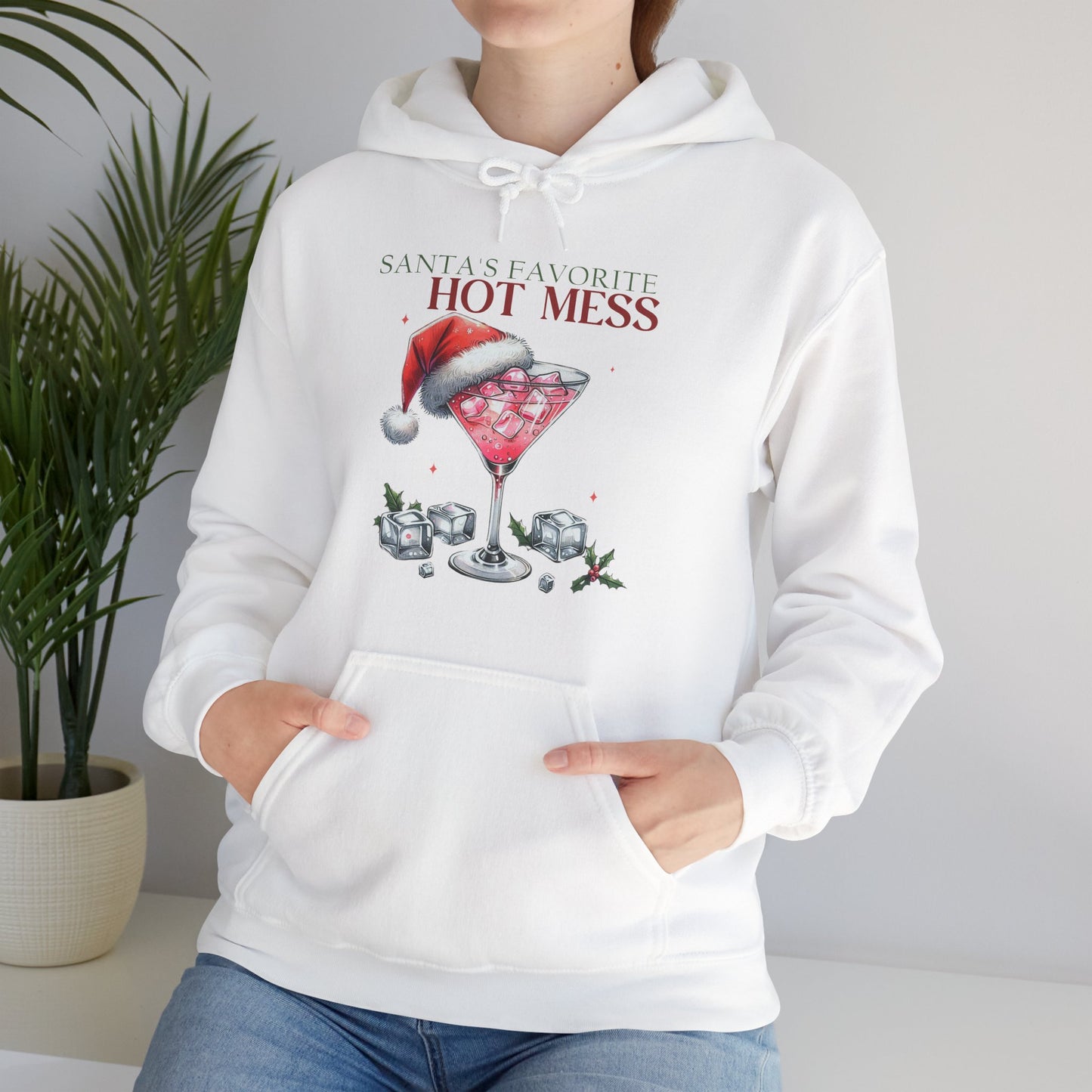 Christmas 'Hot Mess' Cocktail Hoodie — Funny Holiday Party Sweatshirt