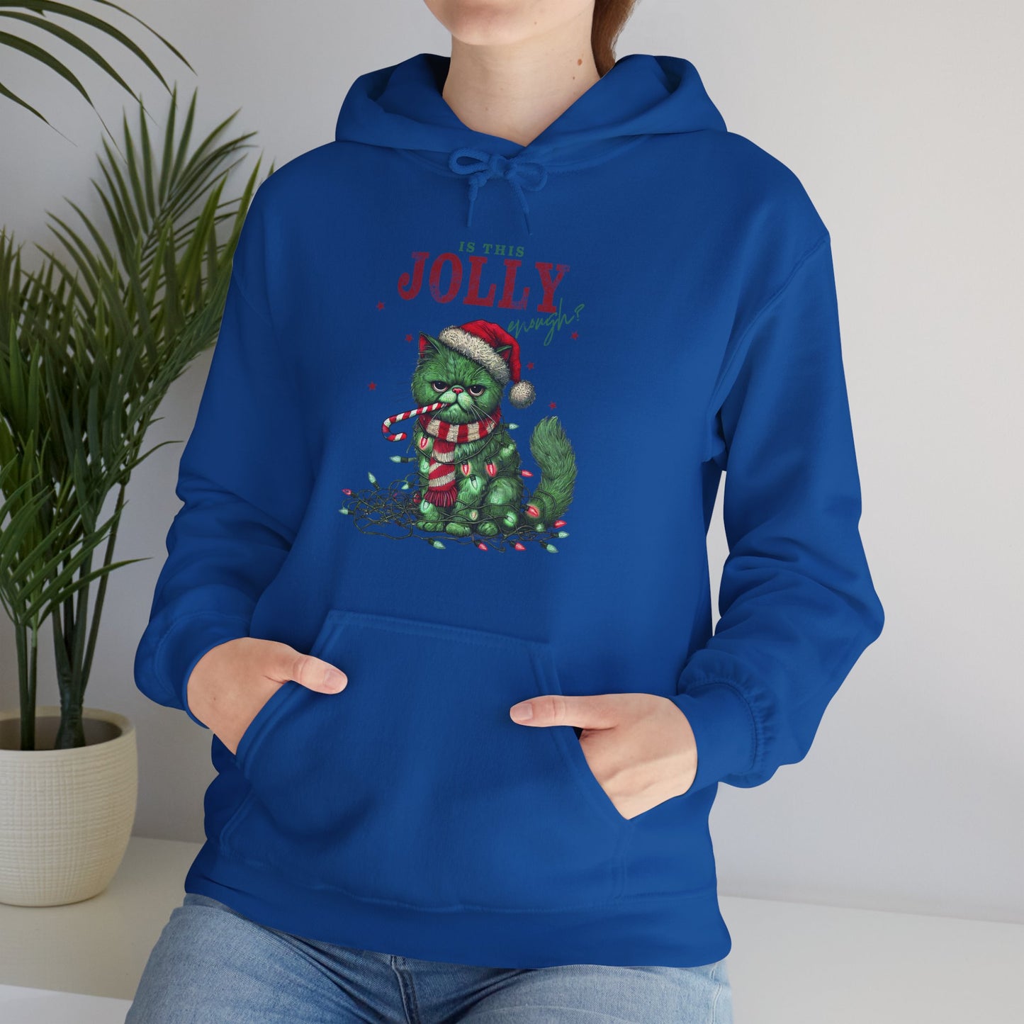 Holiday Dino Hoodie - "Be Jolly" Cute Christmas T-Rex Sweatshirt