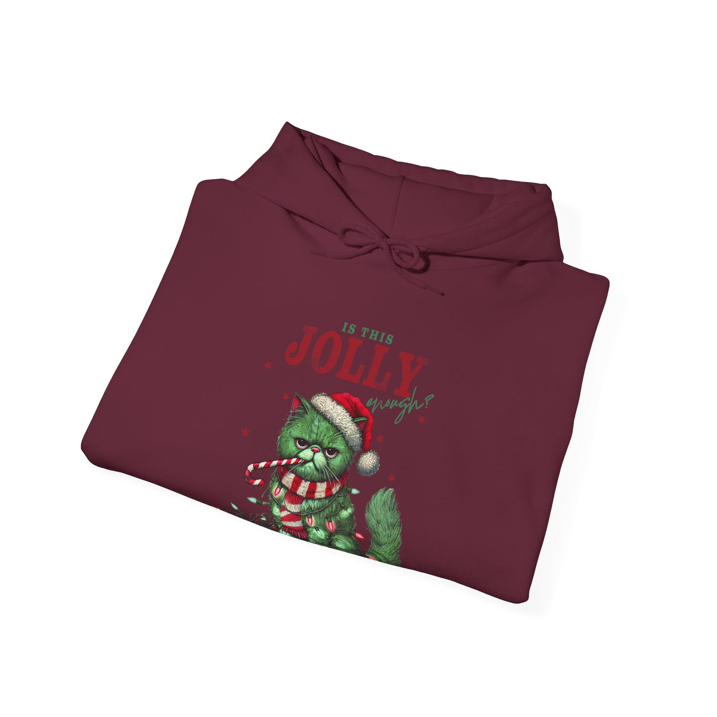 Holiday Dino Hoodie - "Be Jolly" Cute Christmas T-Rex Sweatshirt
