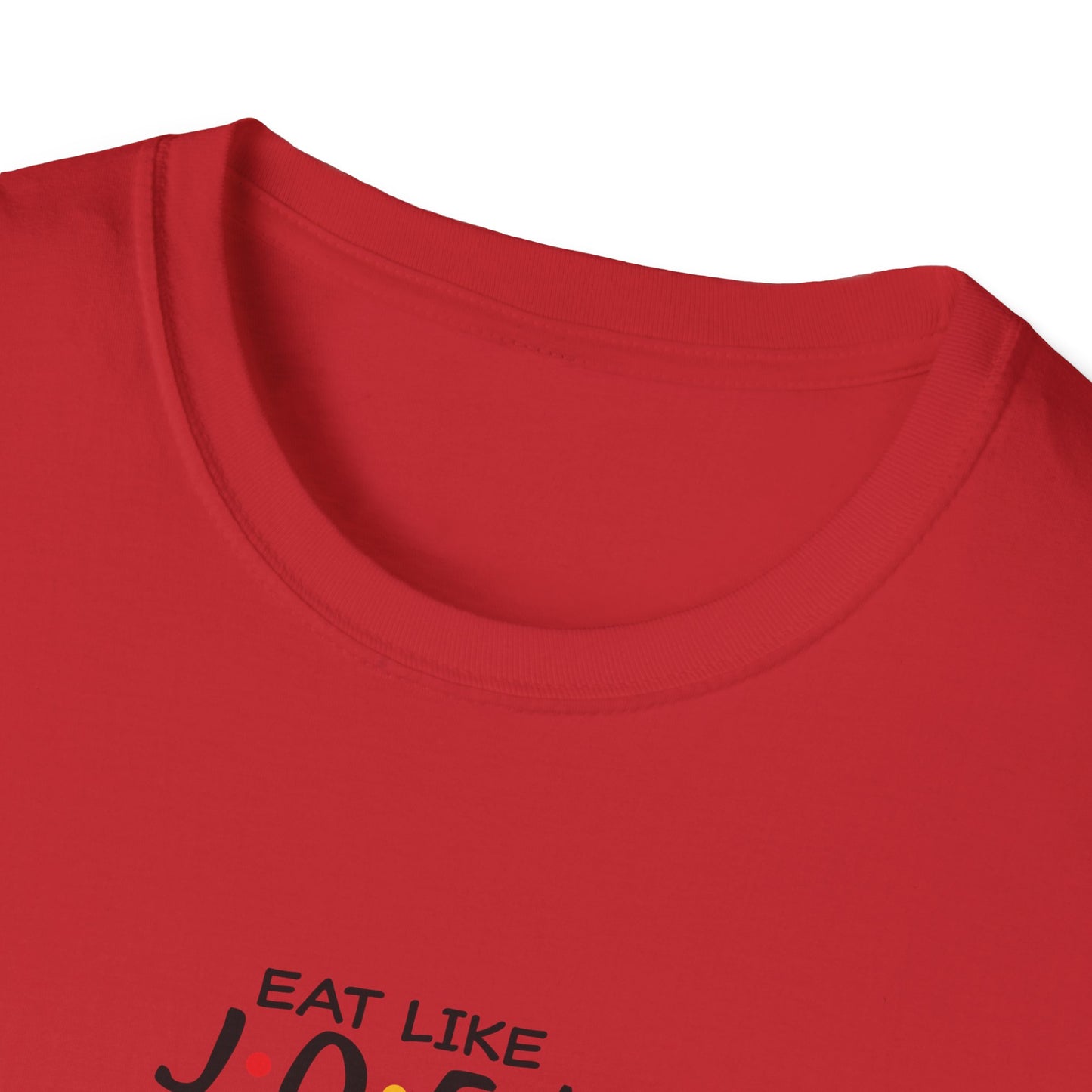 Friends TV Show Inspired Graphic T-Shirt — "Eat Like Joey, Dress Like Rachel"