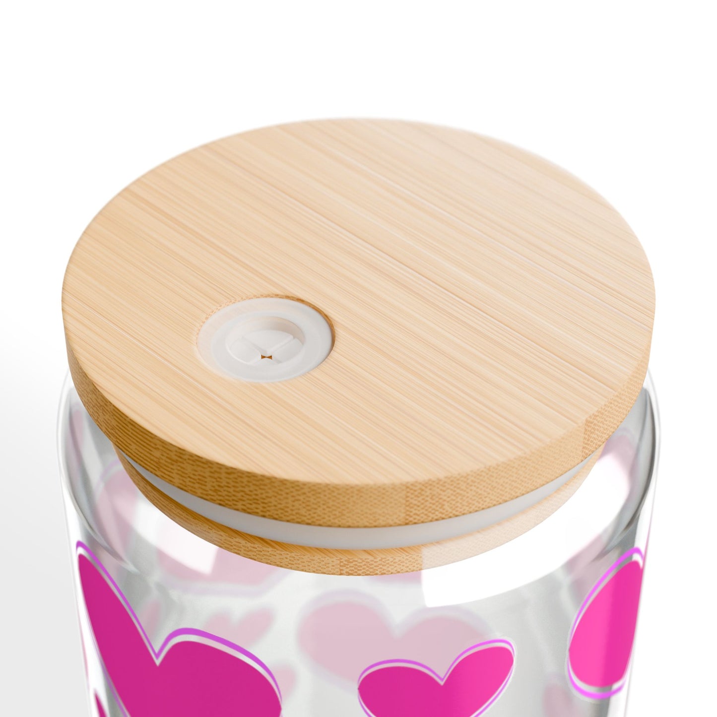 Heart Pattern Sipper Glass 16oz – Pink Love Straw Tumbler