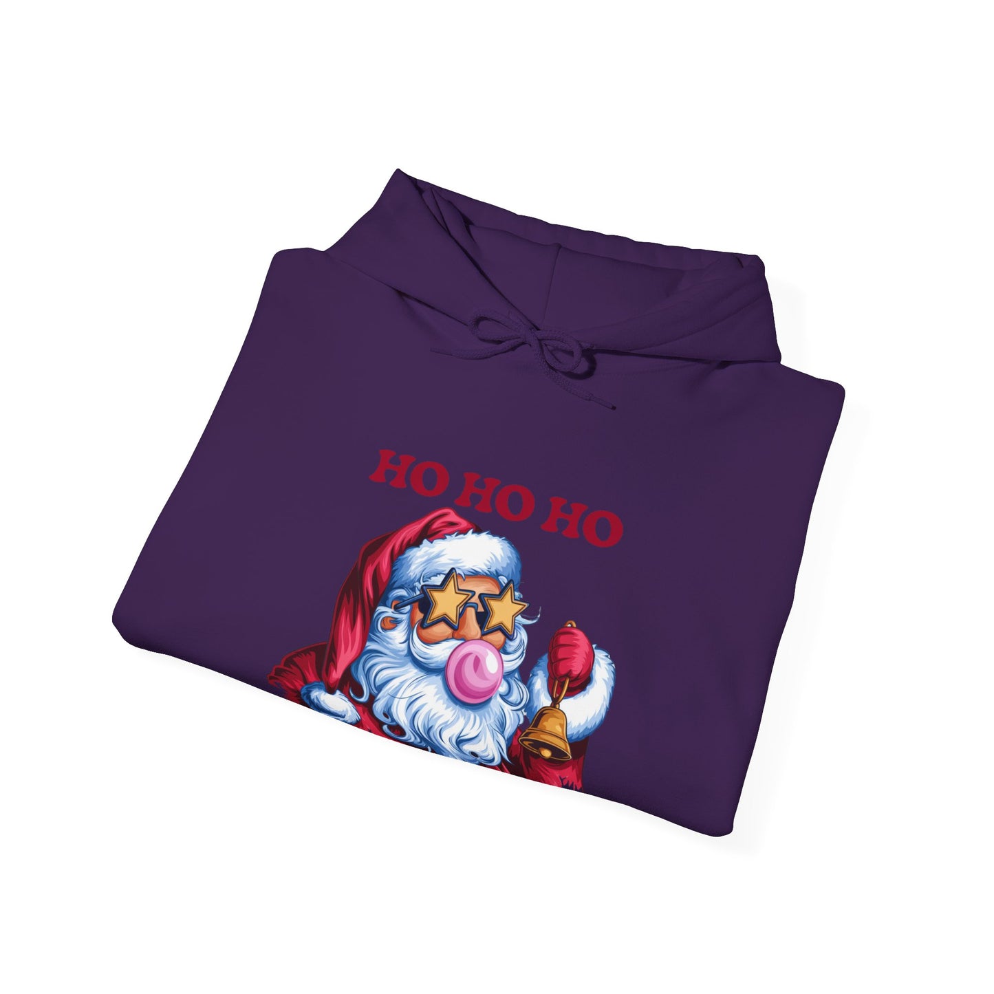 Santa 'Ho Ho Ho' Graphic Hoodie — Festive Retro Santa Pullover for Christmas