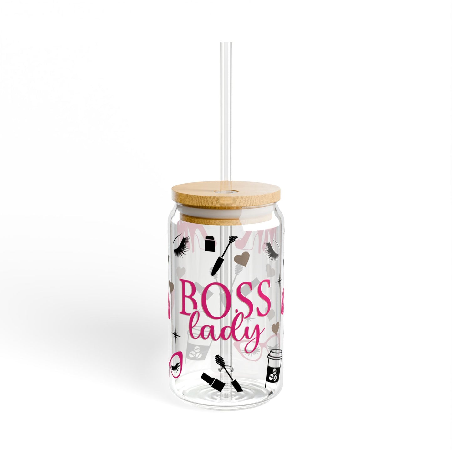 Boss Lady Sipper Glass — 16oz Makeup & Glam Travel Tumbler