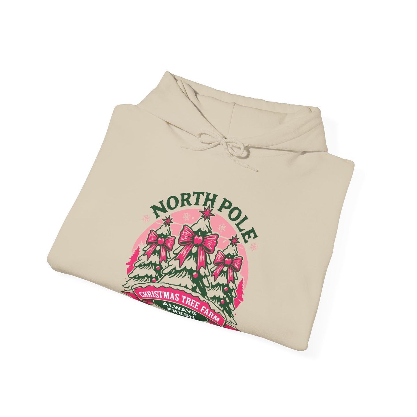 North Pole Christmas Tree Farm Hoodie - Vintage Holiday Winter Sweatshirt